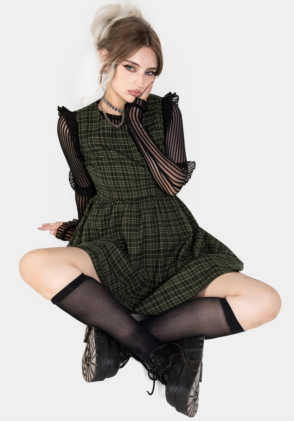 Sabine Check Mini Skater Dress Product Image