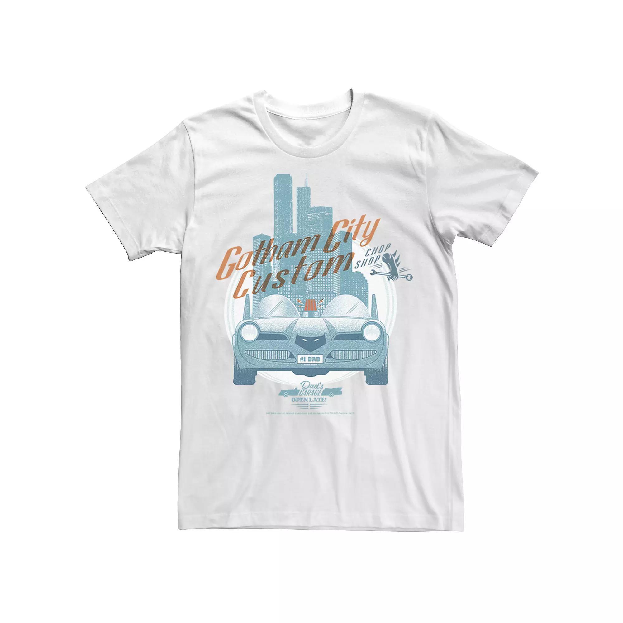 Men's DC Comics Gotham City Customs Shop Poster Tee, Size: XXL, Black Product Image