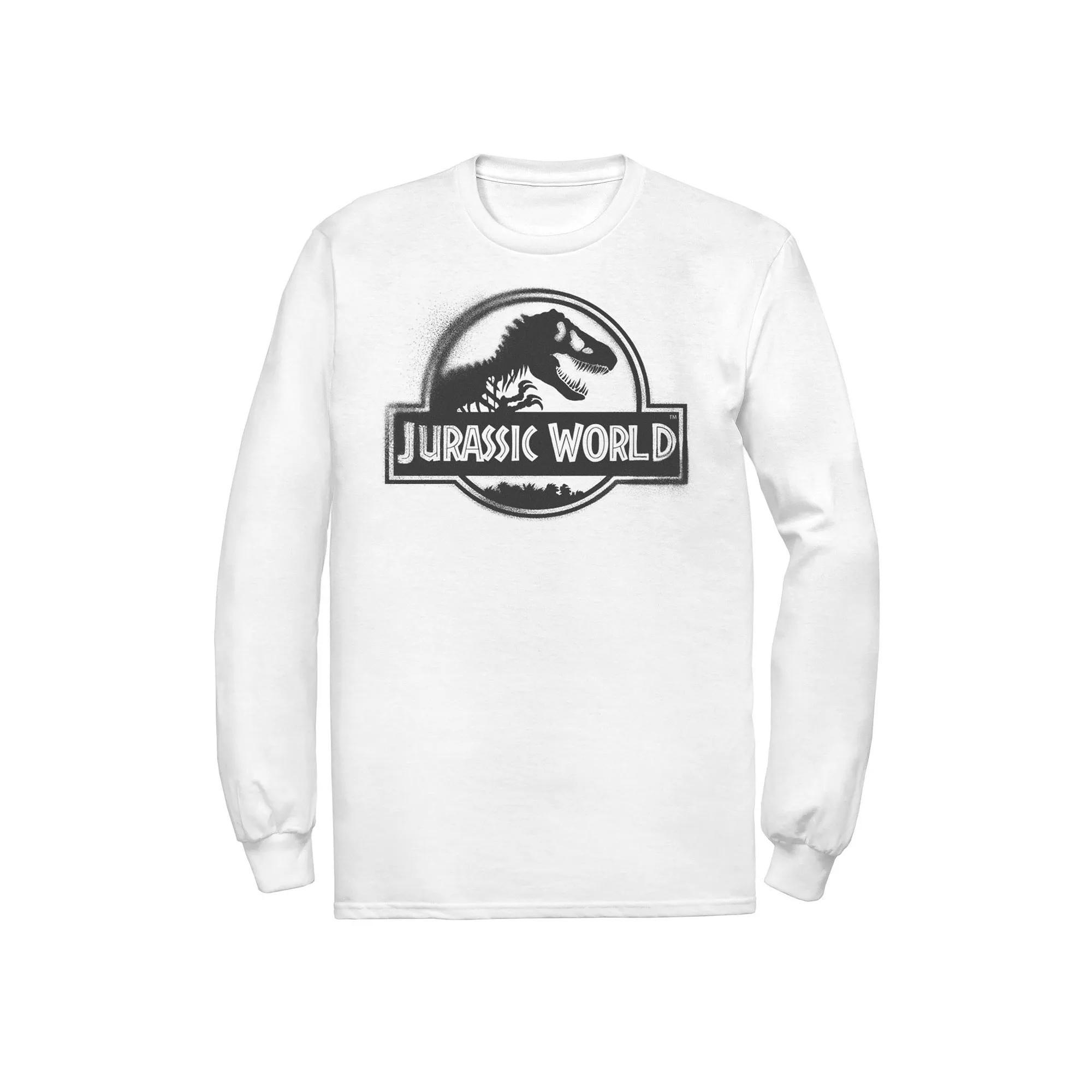 Men's Jurassic World Two Black Spray Paint Logo Tee, Size: XXL, Athletic Grey Product Image