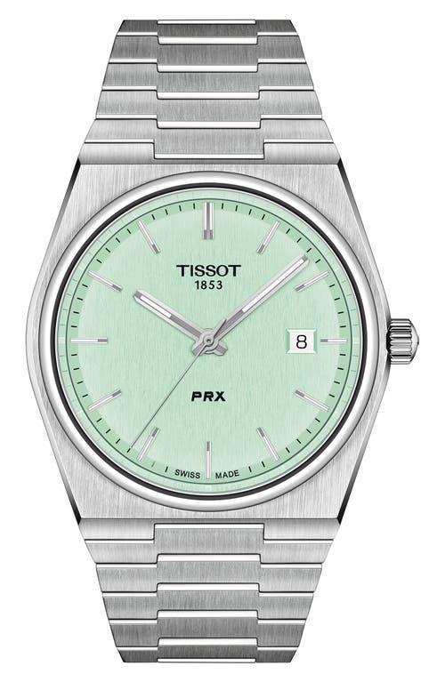 Tissot Mens Prx Automatic Stainless Steel Tonneau Bracelet Watch Product Image
