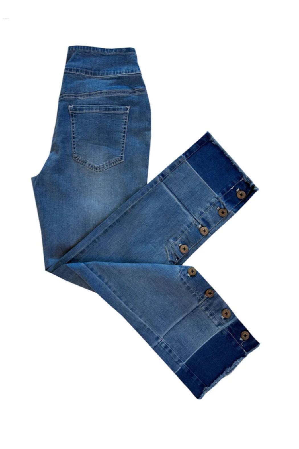 Pull on ankle  pant with buttons Female Product Image