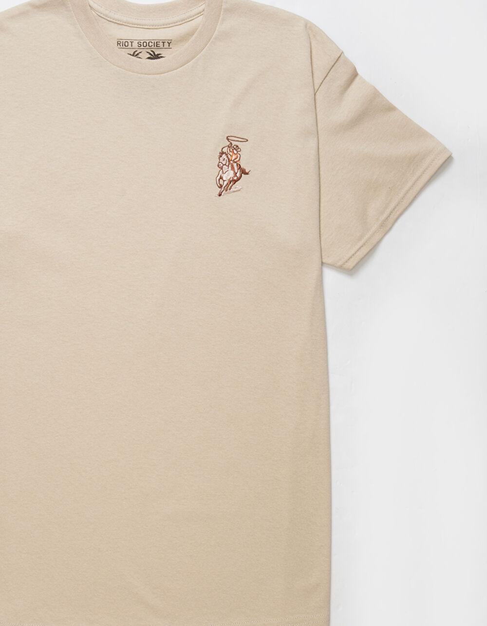 RIOT SOCIETY Cowboy Lasso Embroidered Mens Tee - SAND Product Image