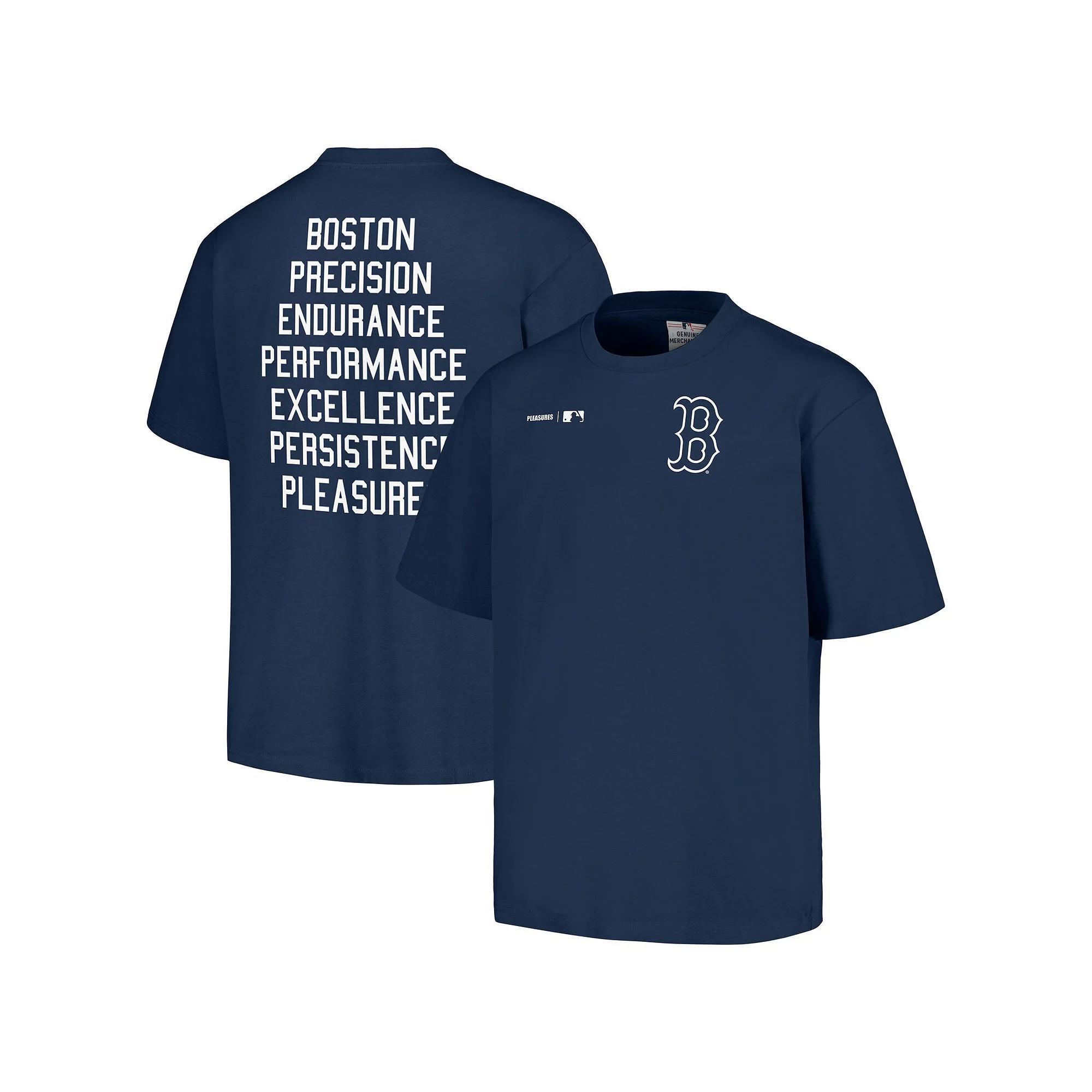 Men's PLEASURES  Navy Boston Red Sox Precision T-Shirt, Size: XL, Blue Product Image