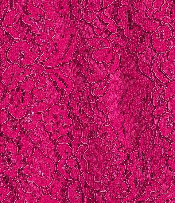 Caroline Rose Lace Round Neck 3/4 Sleeve Shift Dress Product Image