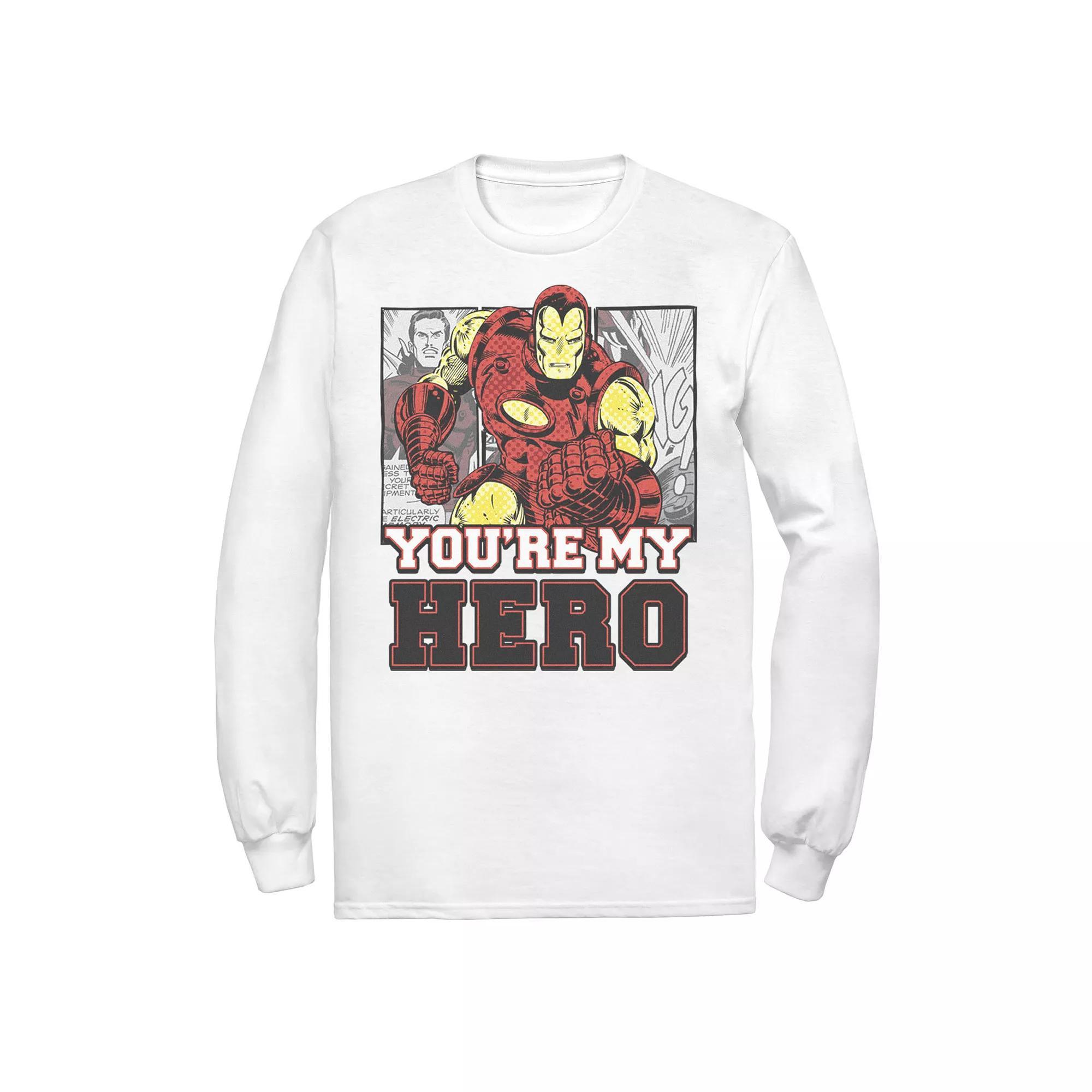 Mens Marvel Avengers Iron Man Youre My Hero Comic Panels Tee Product Image