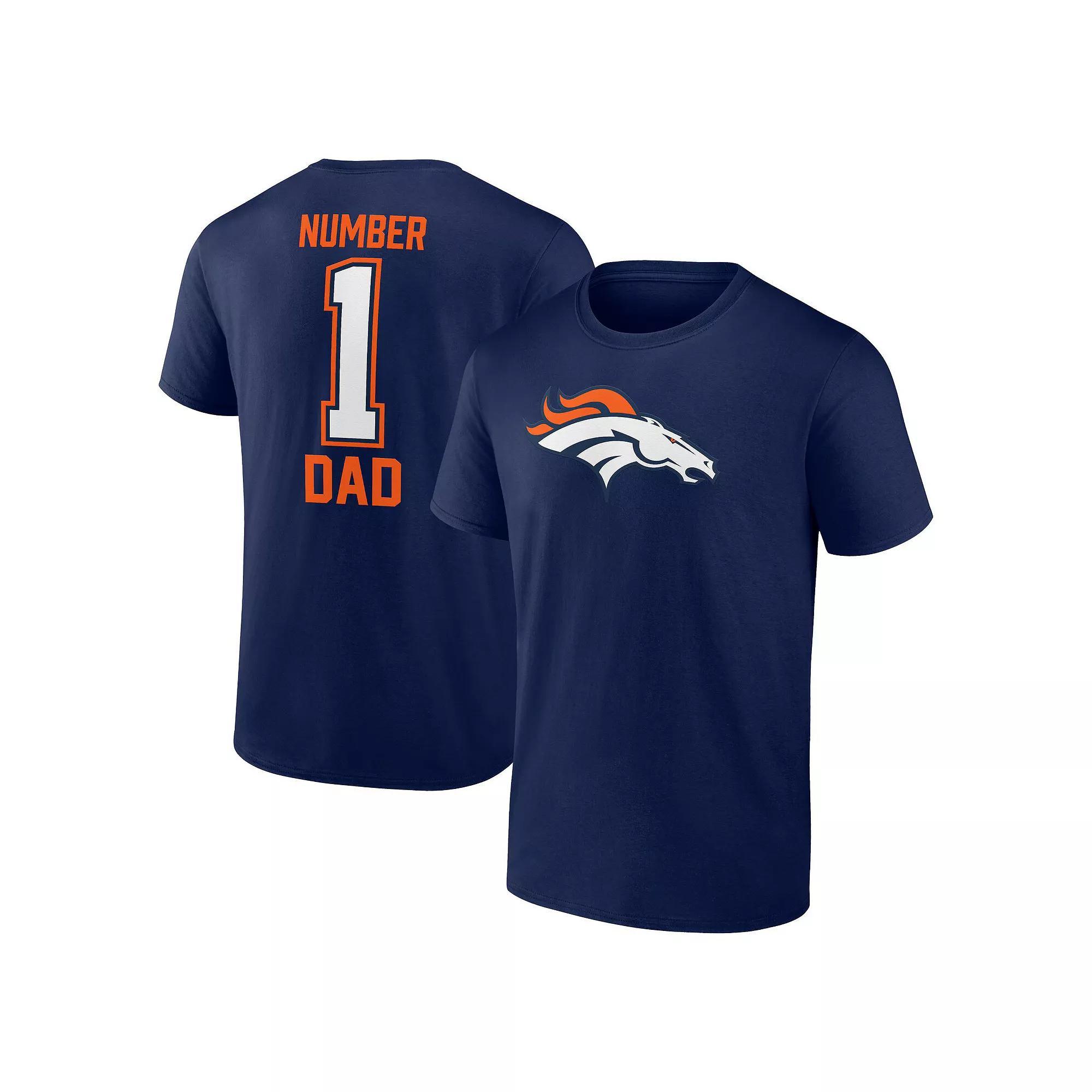 Men's Fanatics Branded Navy Denver Broncos #1 Dad T-Shirt, Size: 5XB, Blue Product Image