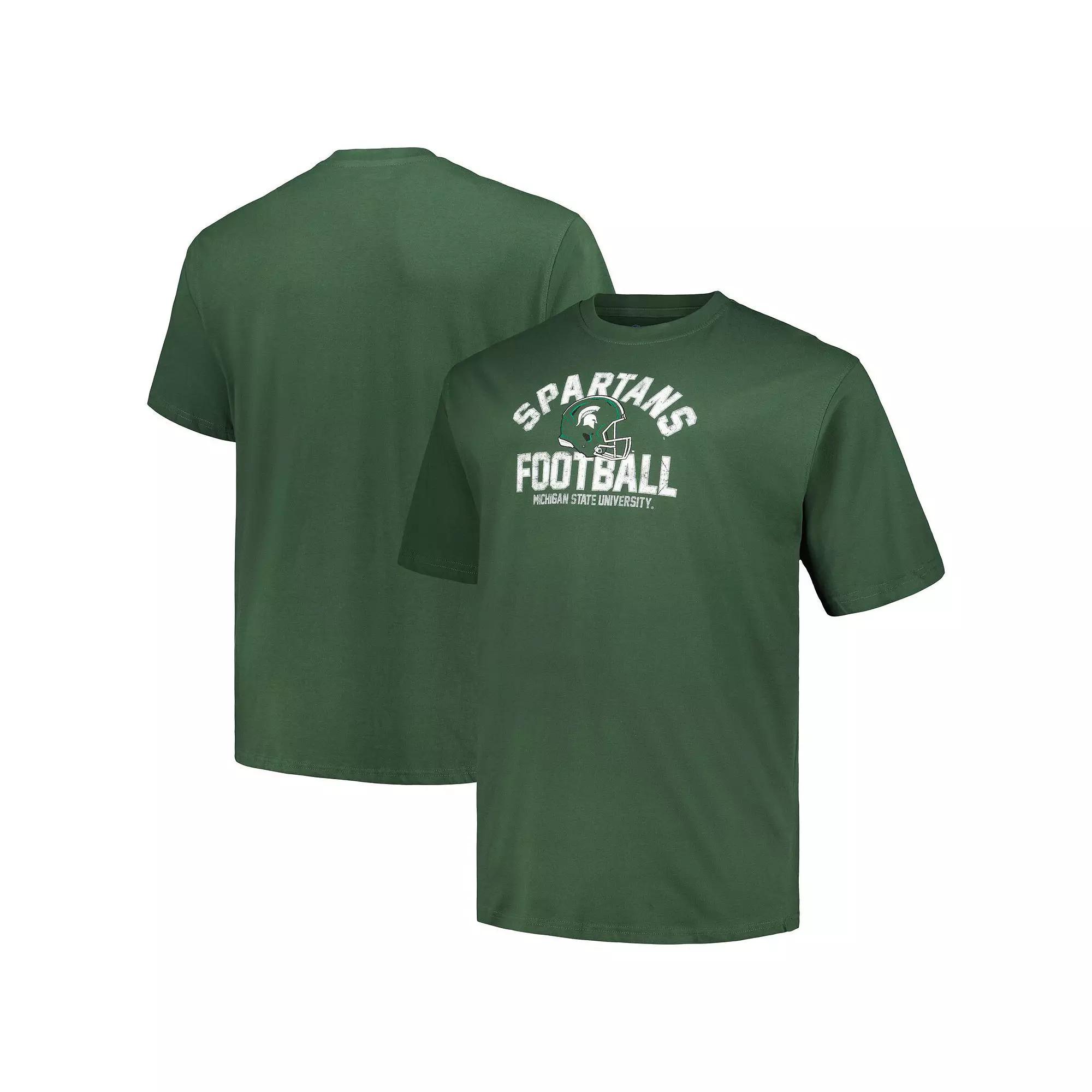Men's Champion Green Michigan State Spartans Big & Tall Football Helmet T-Shirt, Size: 2XB Product Image
