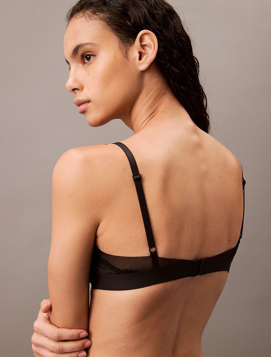 Calvin Klein Women's CK Black Floral Lace Unlined Balconette - Black - 32B Product Image