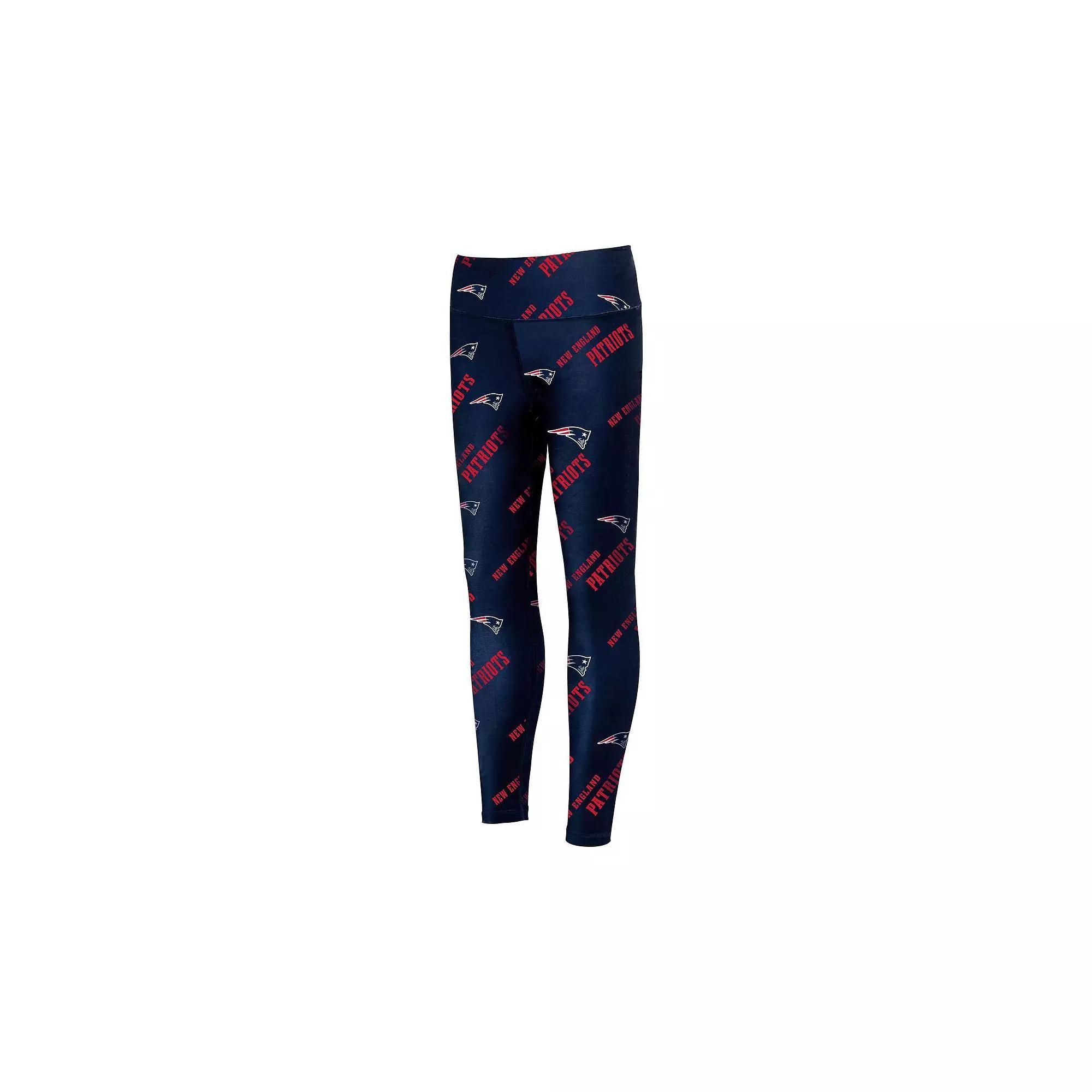 Women's Concepts Sport Navy New England Patriots Breakthrough Allover Print Leggings, Size: Medium, Blue Product Image