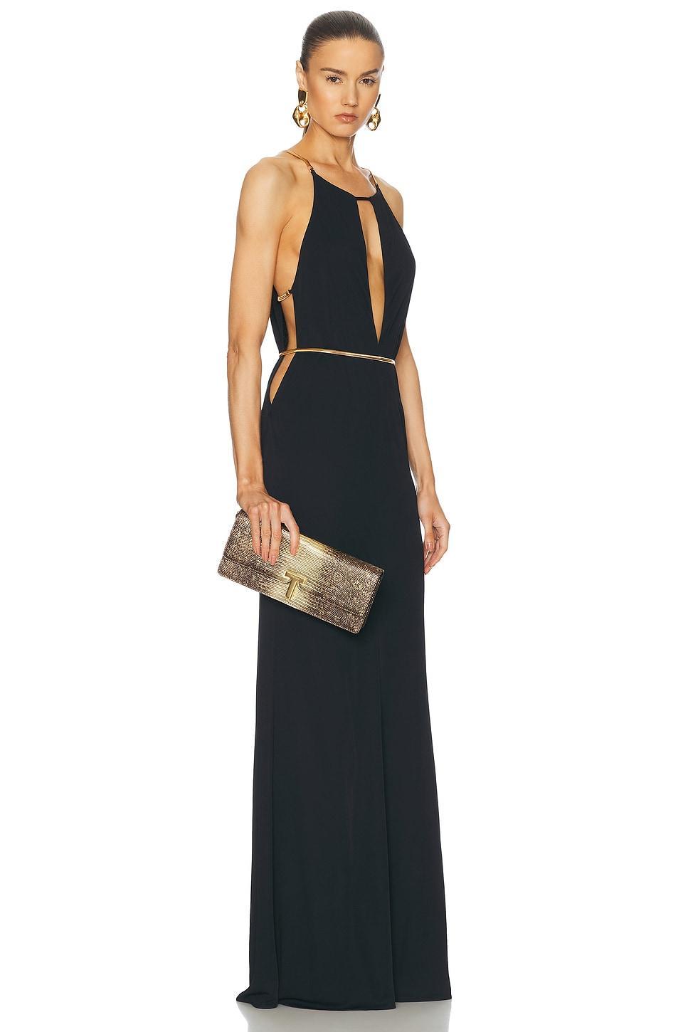 TOM FORD Tejus Two Tone Wallis Clutch In Antique Gold Product Image