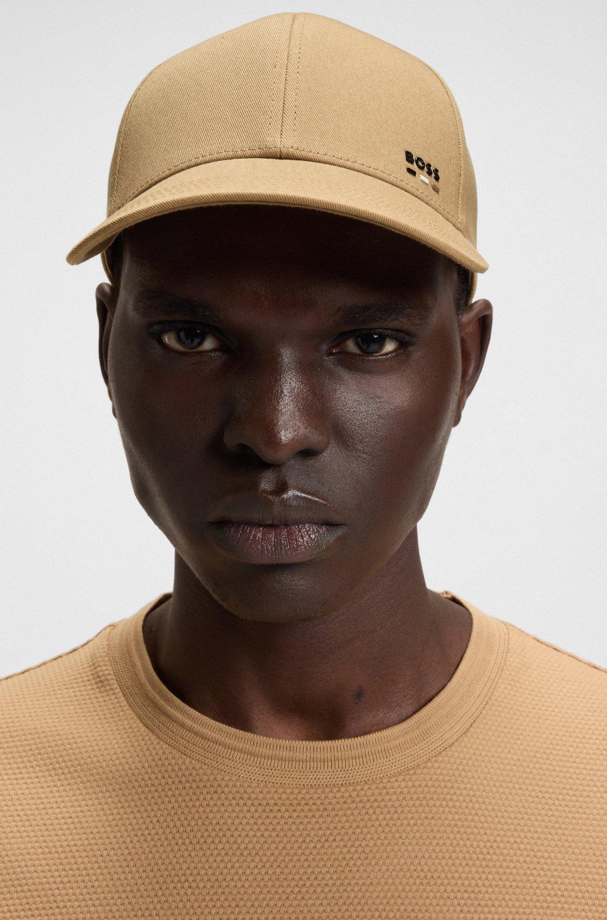 BOSS - Cotton-twill cap with logo trim - Beige Product Image