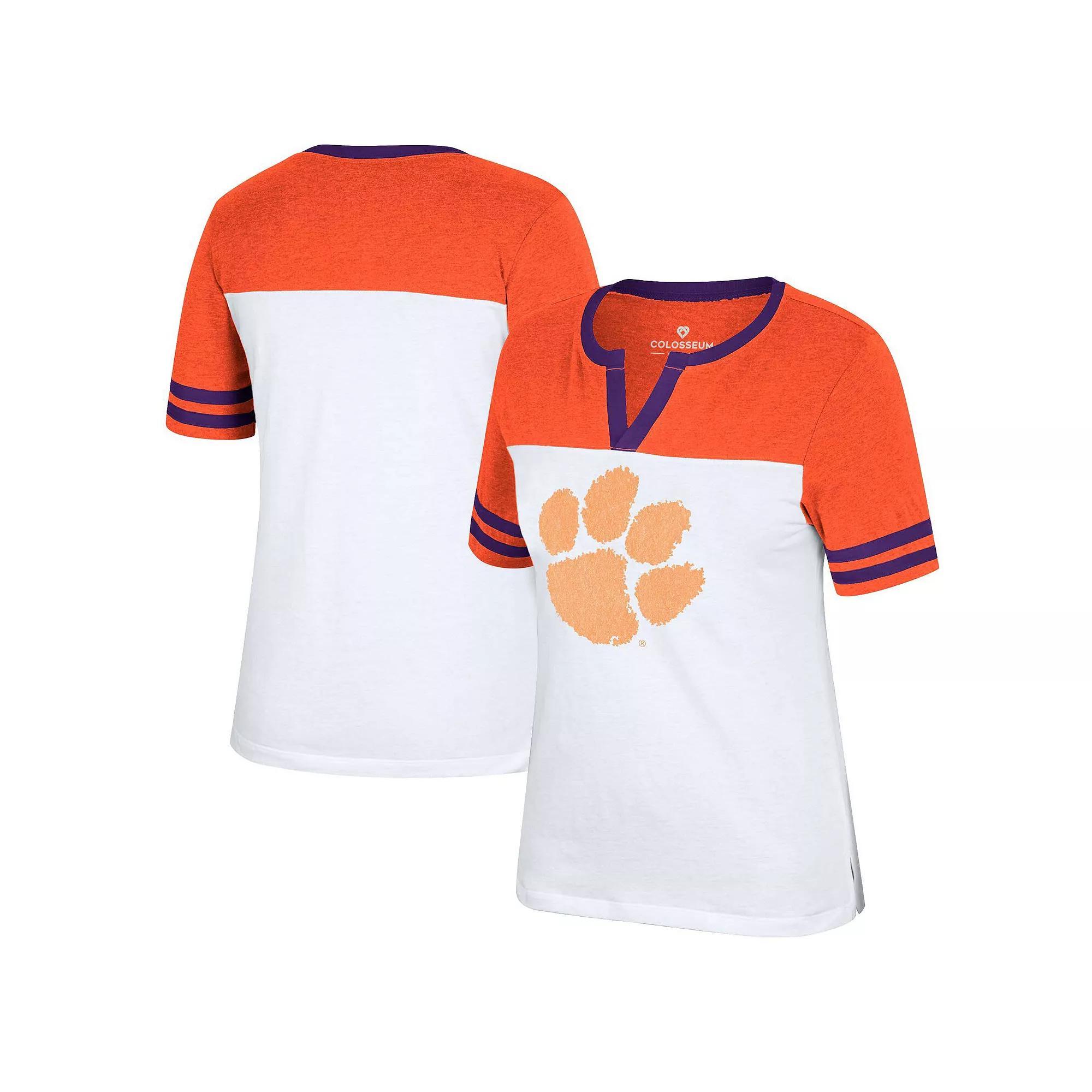 Womens Colosseum /Orange Clemson Tigers Frost Yourself Notch Neck T-Shirt Product Image