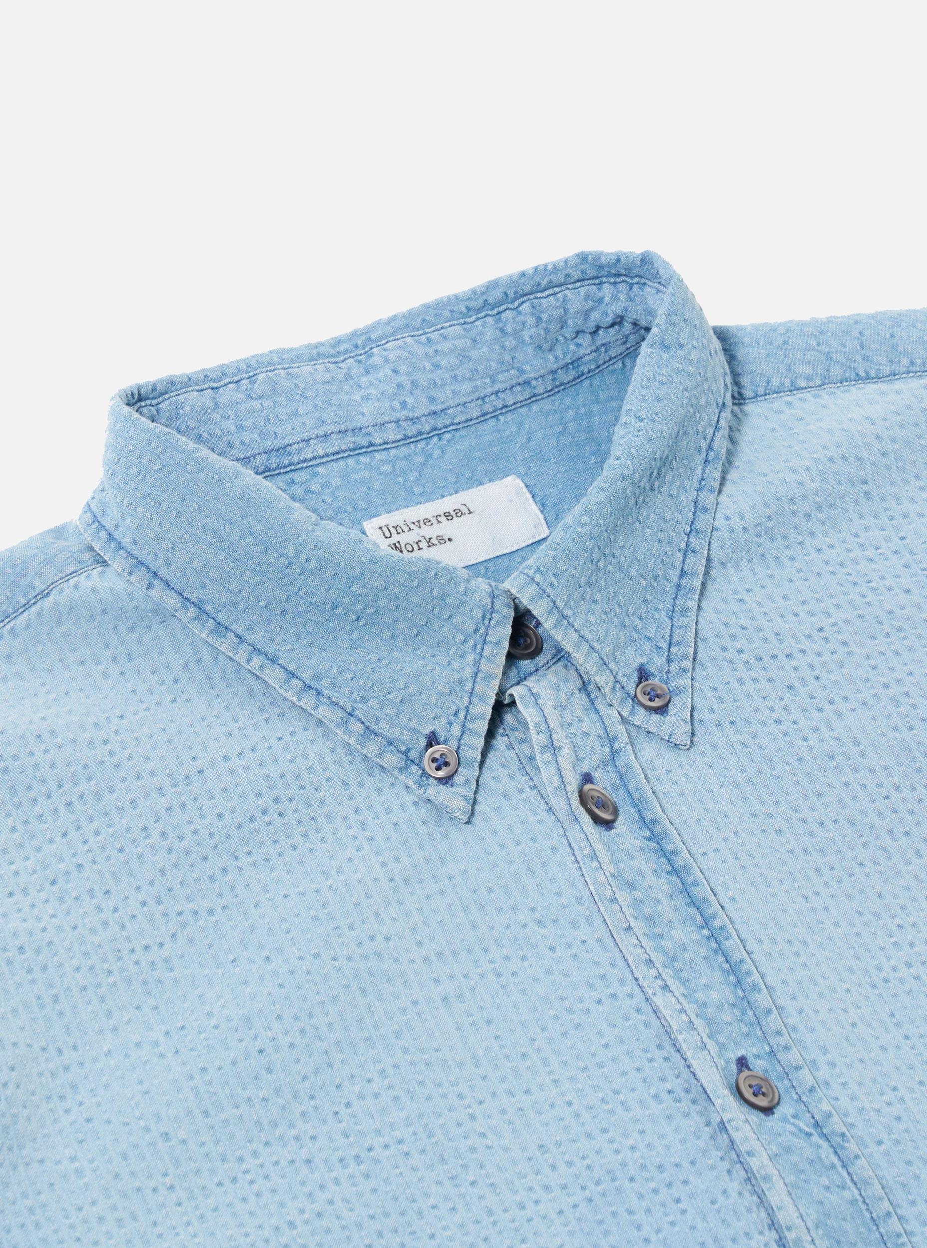 Bleach Wash Indigo Seersucker Lazy Day Shirt Product Image