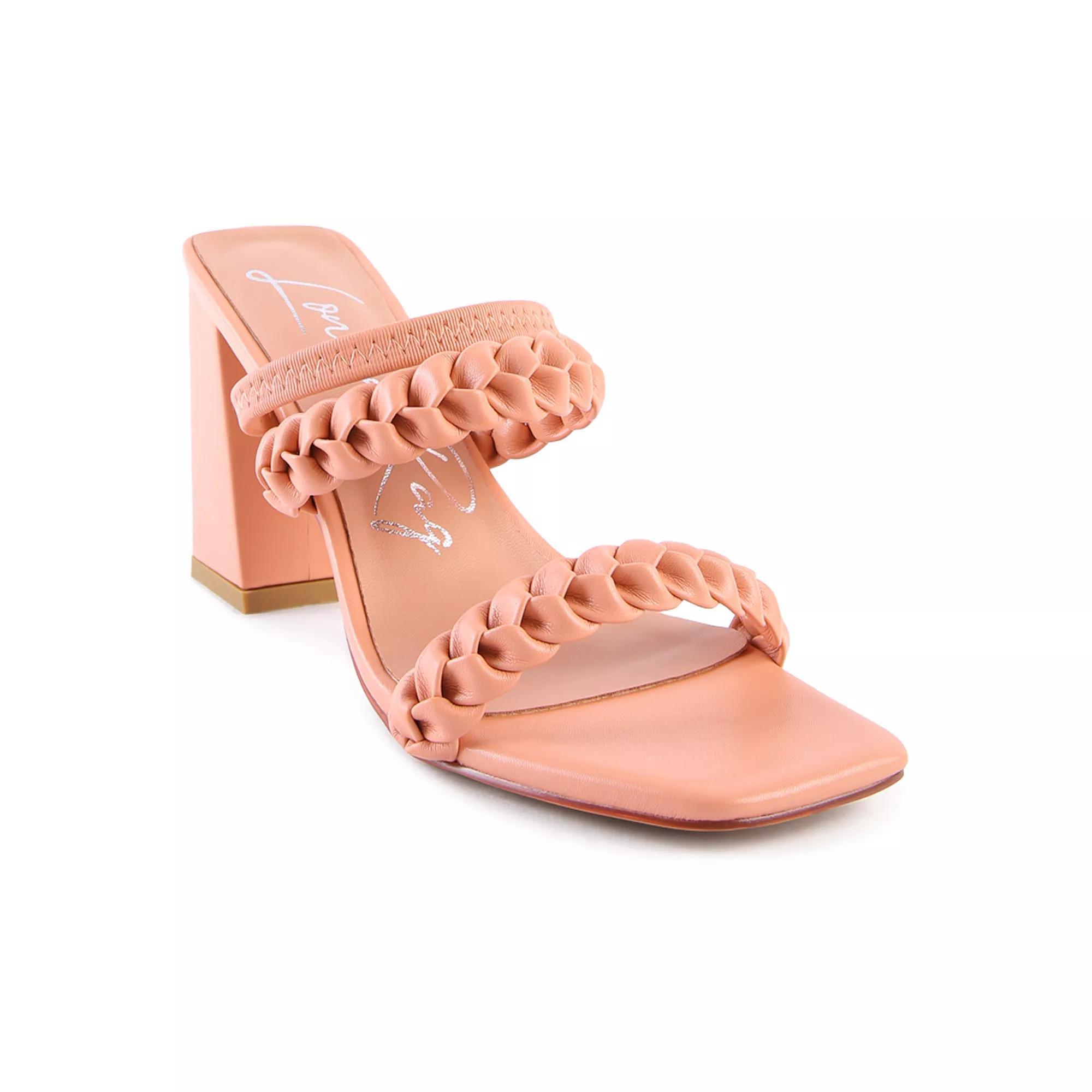 London Rag Woven Strap Block Heel Women's Sandals, Size: 9, Pink Product Image