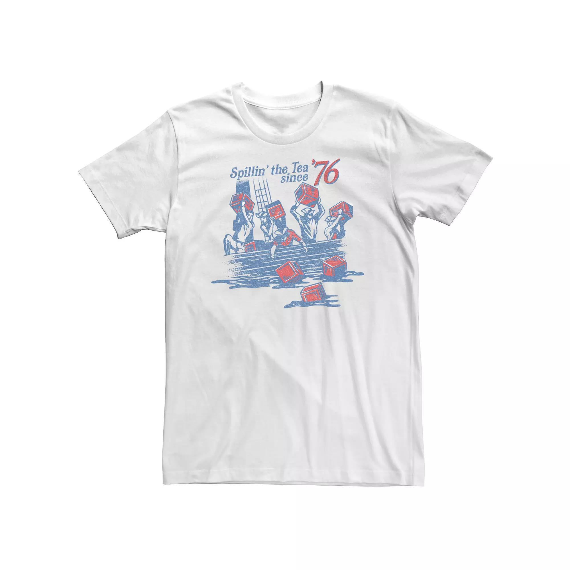 Big & Tall Fifth Sun "Spillin' The Tea Since '76" Tee, Men's, Size: 4XLT, White Product Image