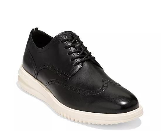 Cole Haan Grand+ Wingtip Men's Leather Oxford Shoes, Size: 8.5, Black Ivory Product Image