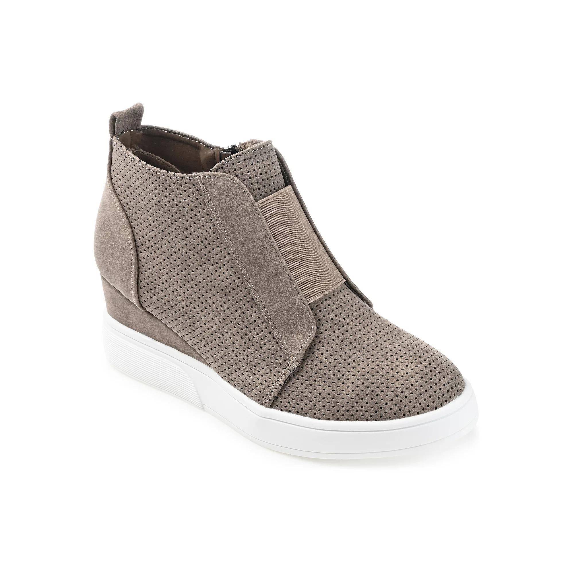 Journee Clara Womens Wedge Sneakers Brown Product Image