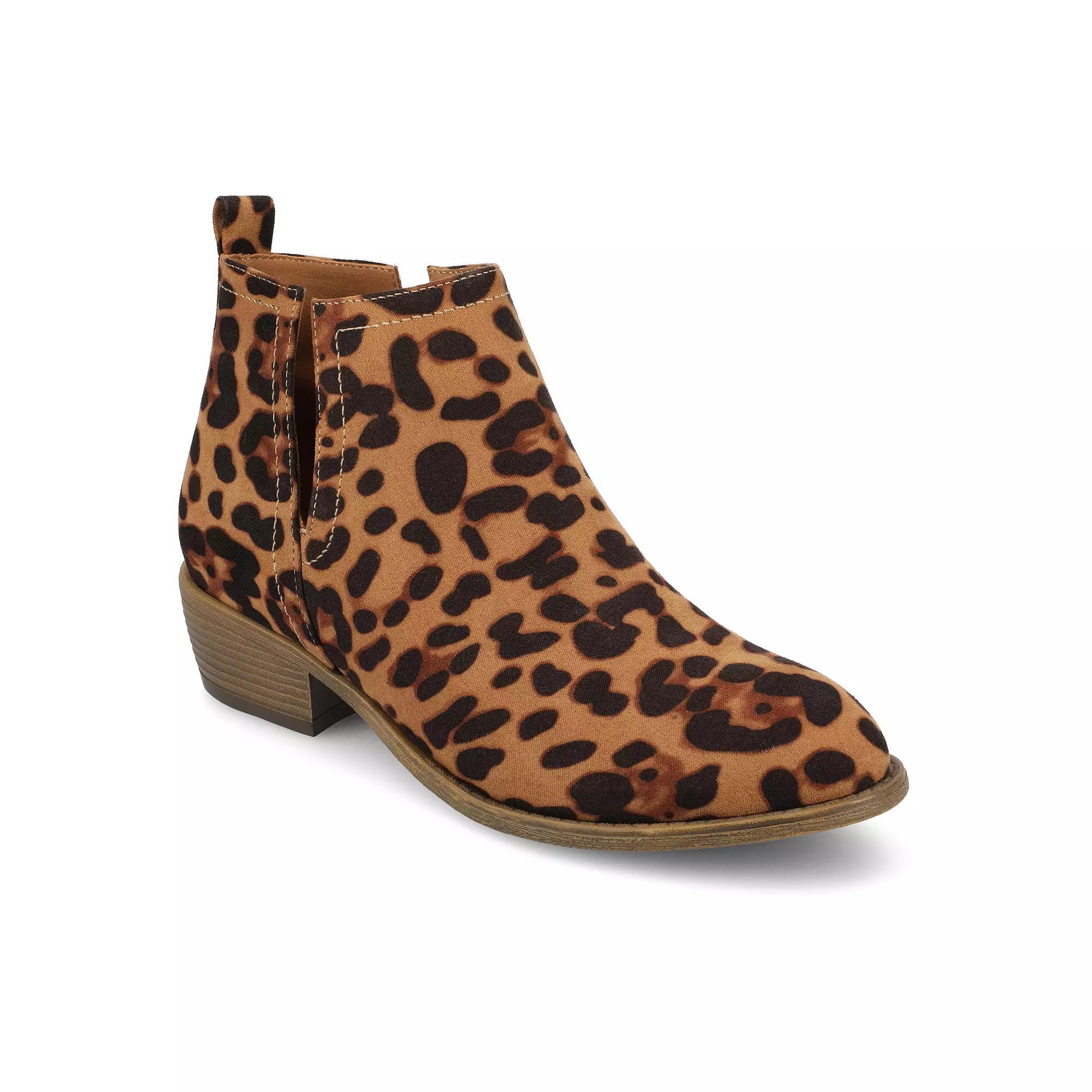 Journee Rimi Women's Ankle Boots, Size: 6, Leopard Product Image