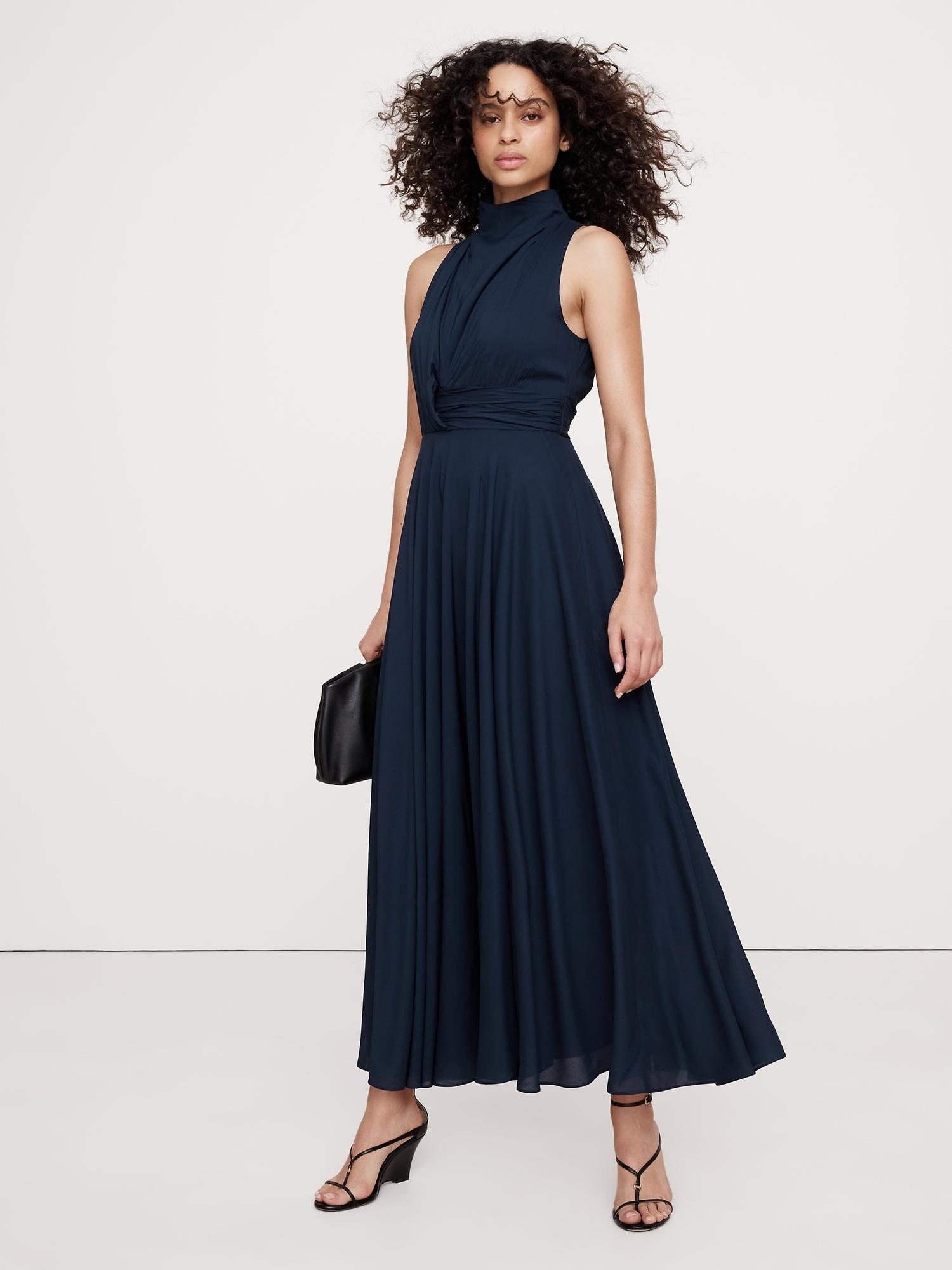 Stretch-Crepe Maxi Dress Product Image