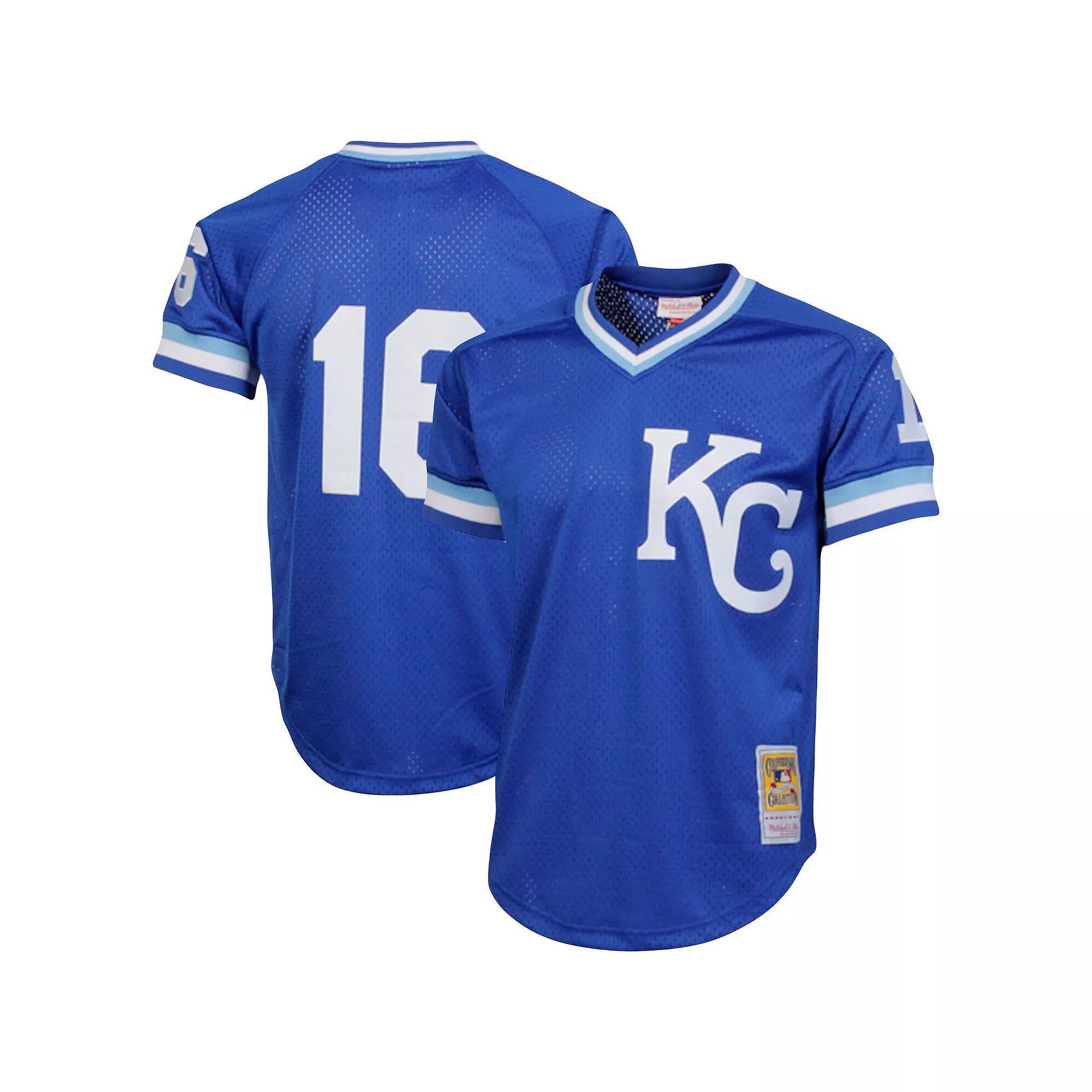 Mens Mitchell & Ness Bo Jackson Royal Kansas City Royals Cooperstown Collection Big & Tall Mesh Batting Practice Jersey Product Image