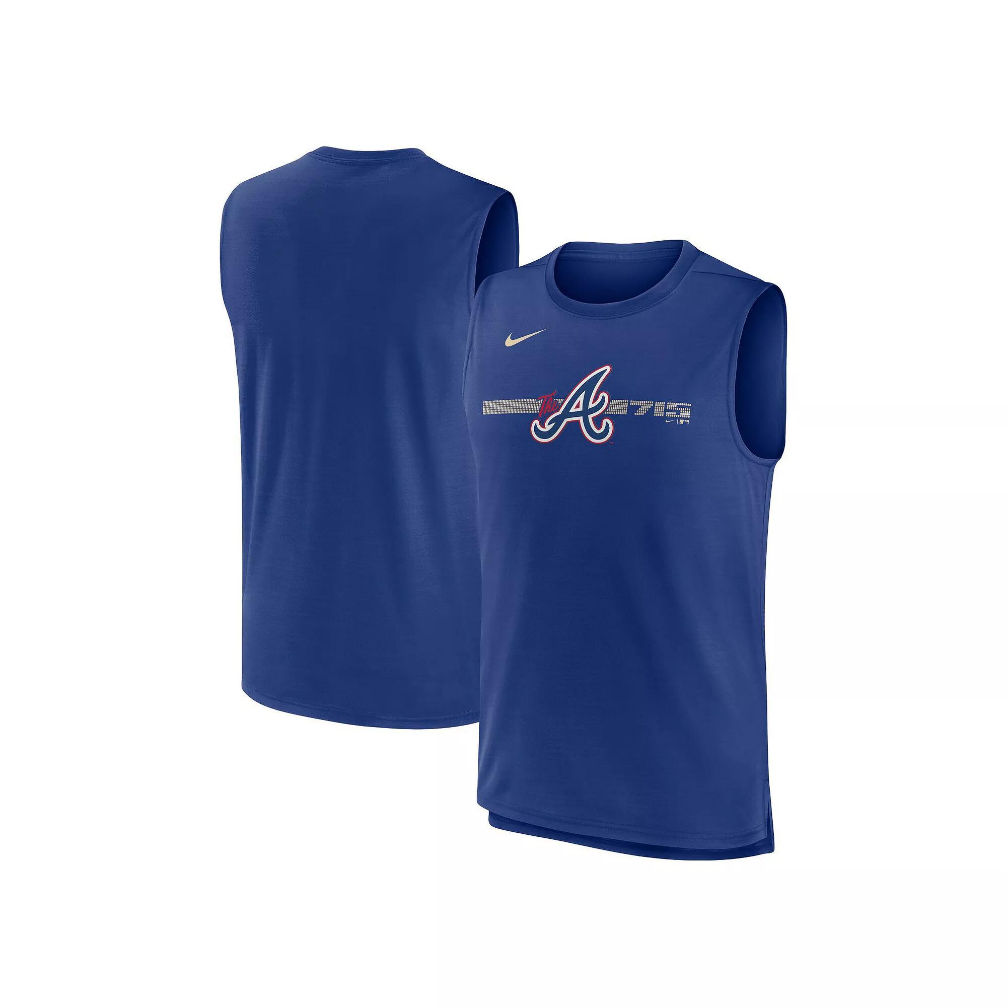 Men's Nike Royal Atlanta Braves City Connect Muscle Tank Top, Size: Large, Blue Product Image