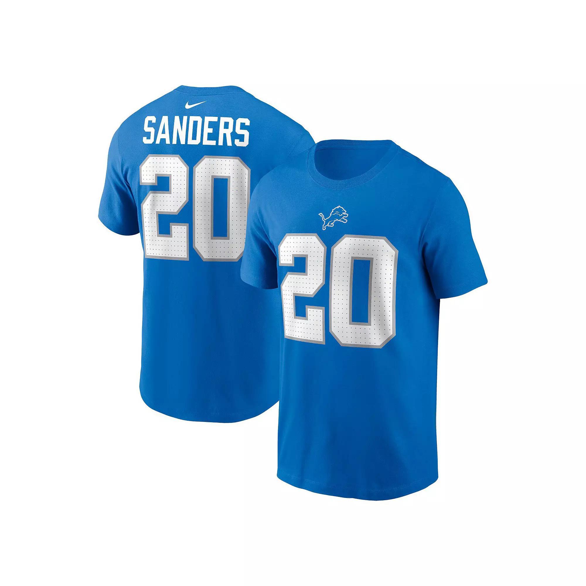 Men's Nike Barry Sanders Blue Detroit Lions Retired Player Name & Number T-Shirt, Size: 2XL Product Image