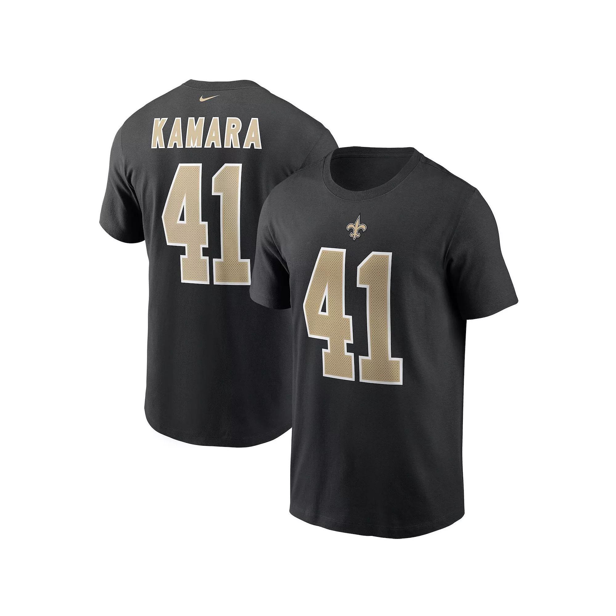 Men's Nike Alvin Kamara Black New Orleans Saints Name & Number T-Shirt, Size: Small Product Image