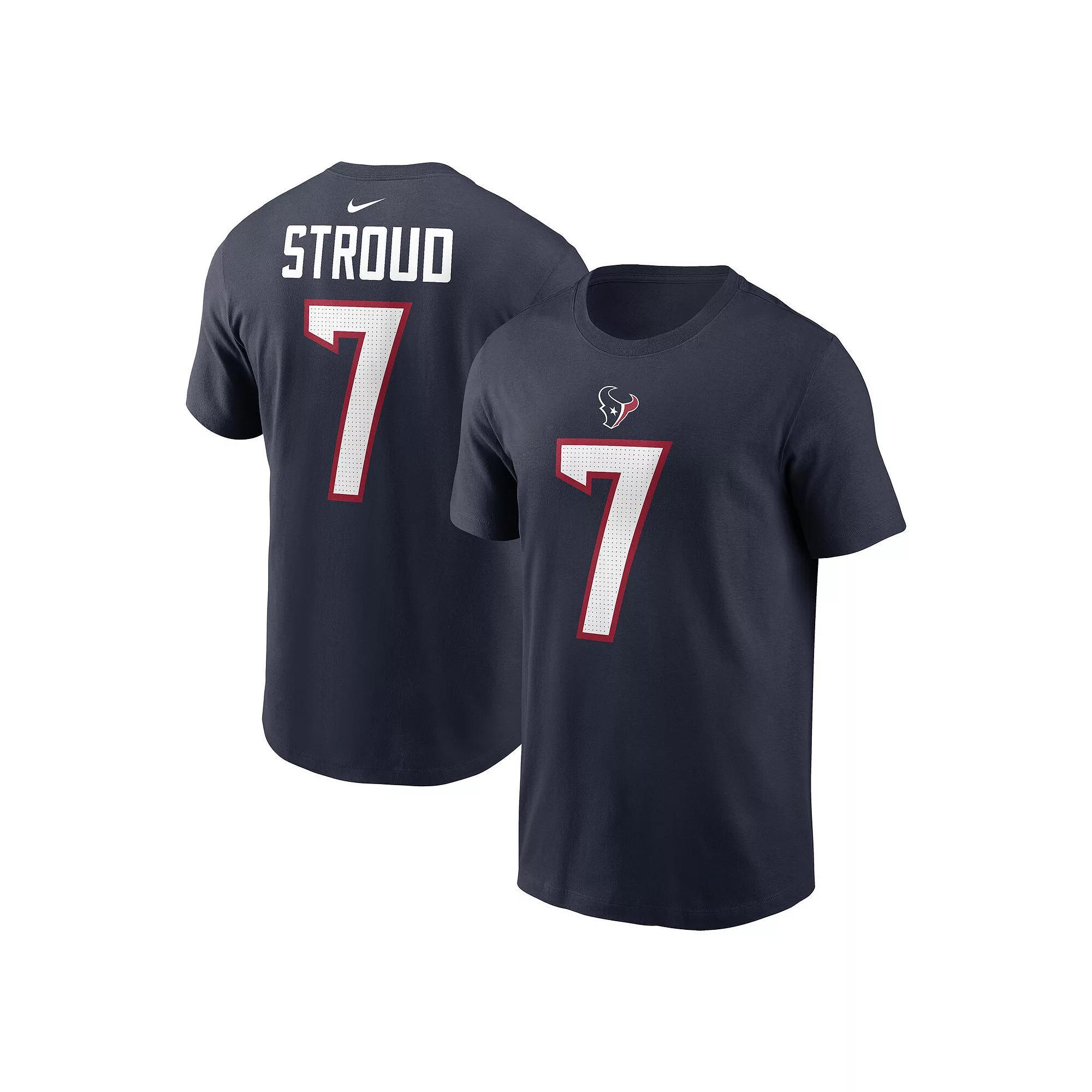 Men's Nike C.J. Stroud Navy Houston Texans 2023 NFL Draft First Round Pick Player Name & Number T-Shirt, Size: 2XL, Blue Product Image