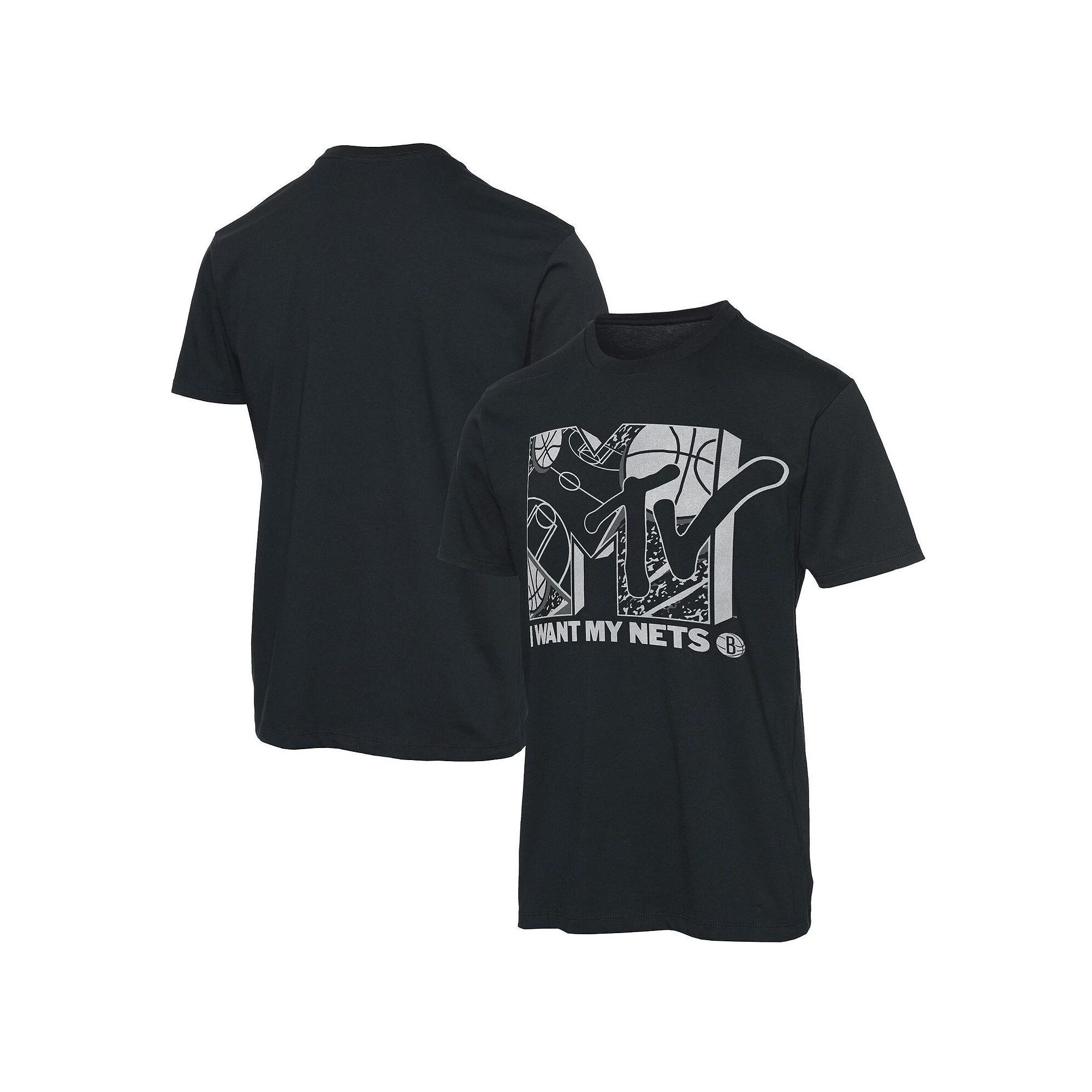 Men's Junk Food Black Brooklyn Nets NBA x MTV I Want My T-Shirt, Size: Small Product Image