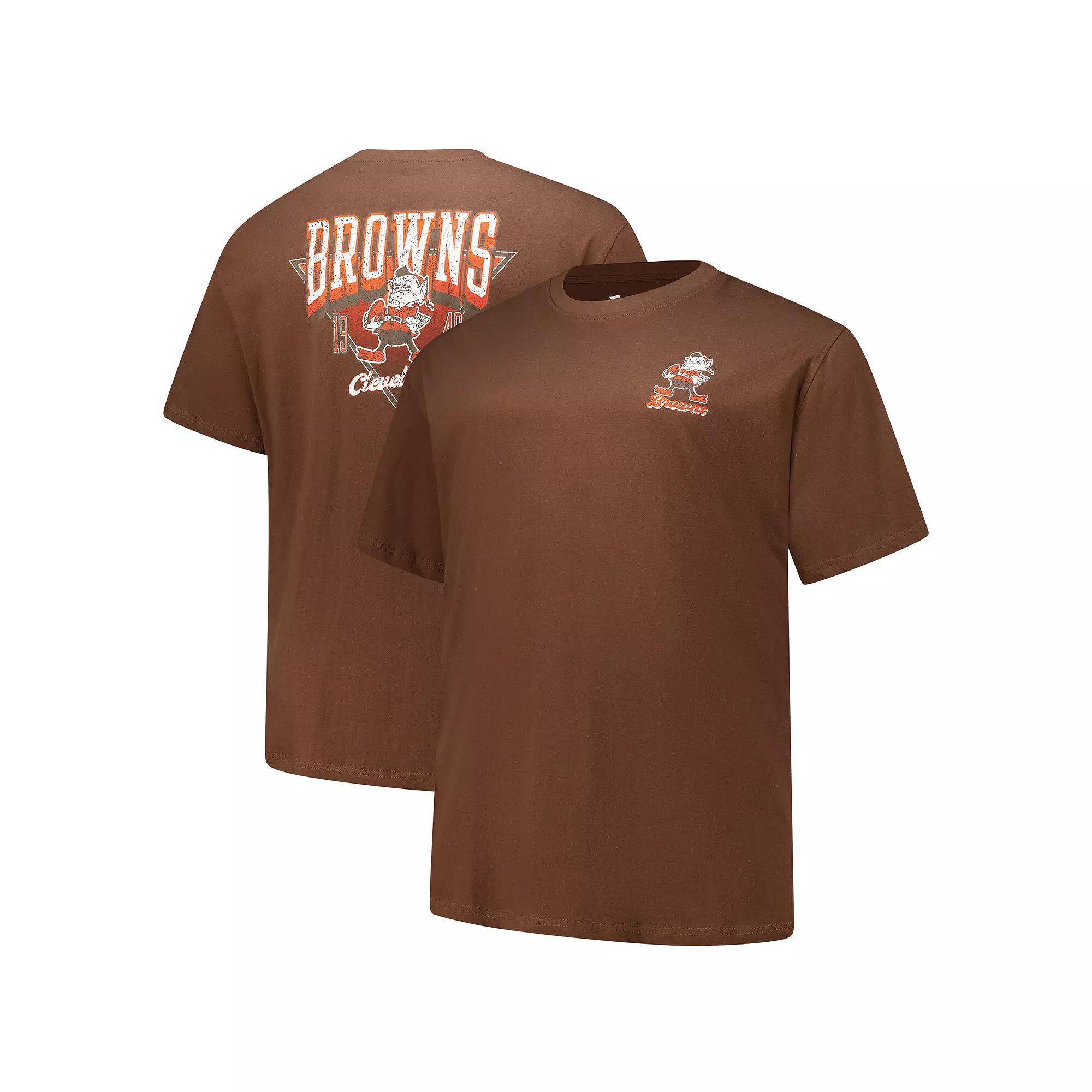 Men's Fanatics Brown Cleveland Browns Big & Tall Throwback Logo T-Shirt, Size: 2XB Product Image