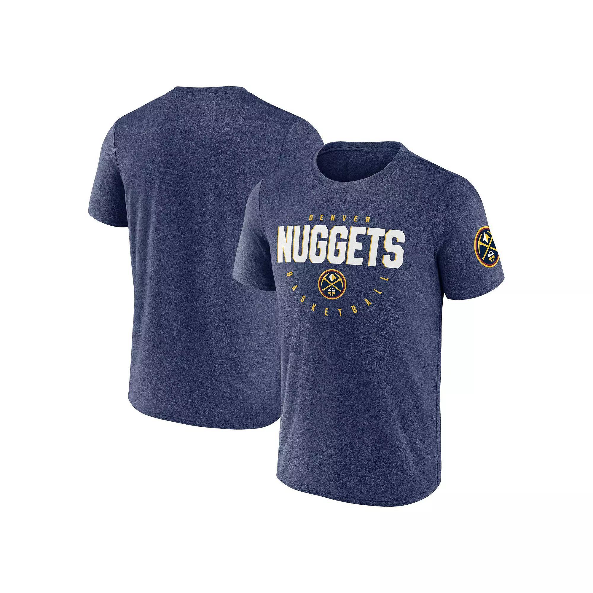 Men's Heather Navy Denver Nuggets Block Practice Performance T-Shirt, Size: Large, Nug Blue Product Image