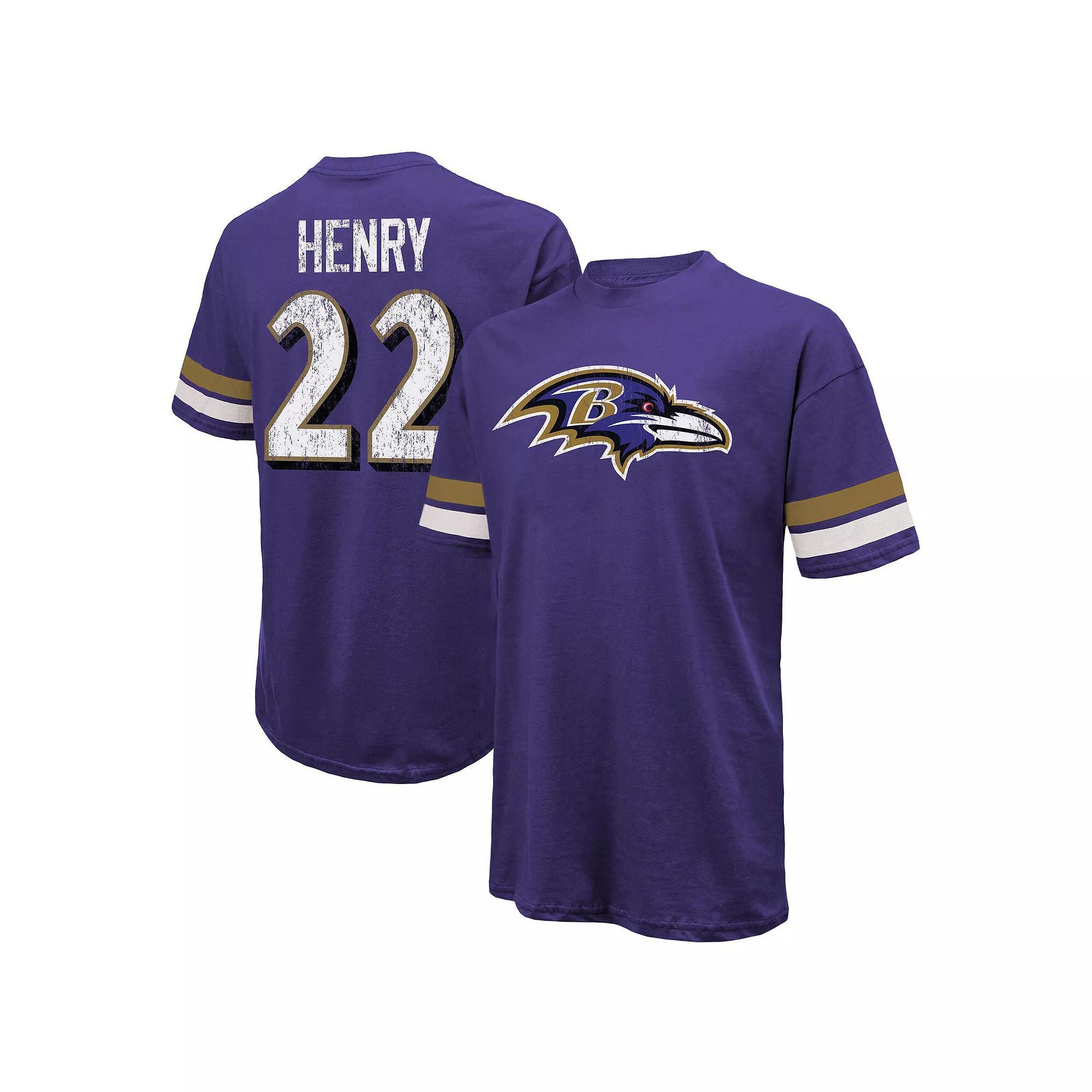 Men's Majestic Threads Derrick Henry Purple Baltimore Ravens Name & Number Oversized T-Shirt, Size: 2XL Product Image
