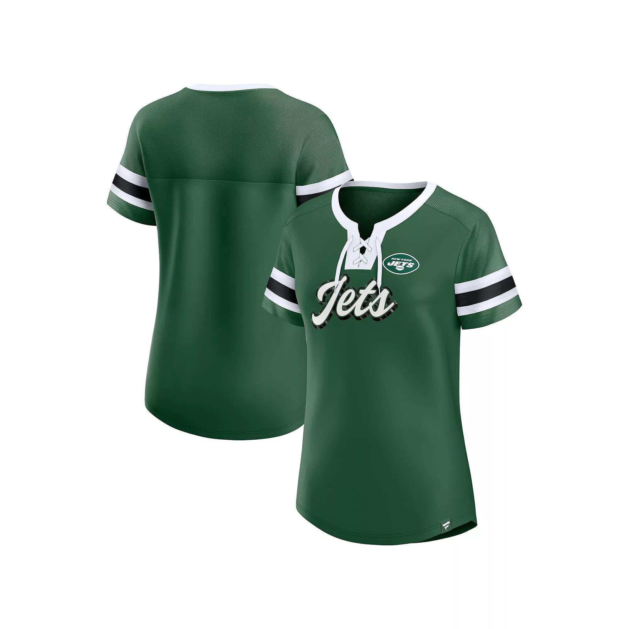 Women's Fanatics Green New York Jets Original State Lace-Up T-Shirt, Size: 2XL Product Image