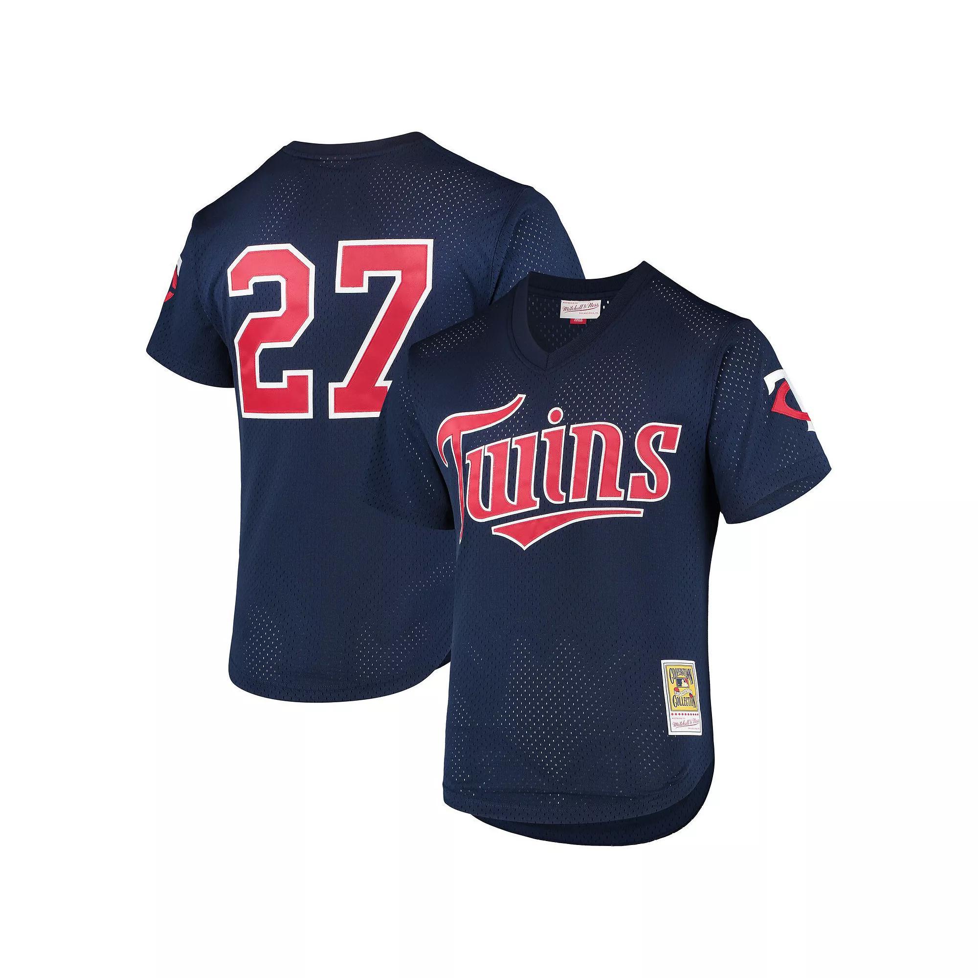 Men's Mitchell & Ness David Ortiz Navy Minnesota Twins 2002 Cooperstown Collection Mesh Batting Practice Jersey, Size: Small, Blue Product Image