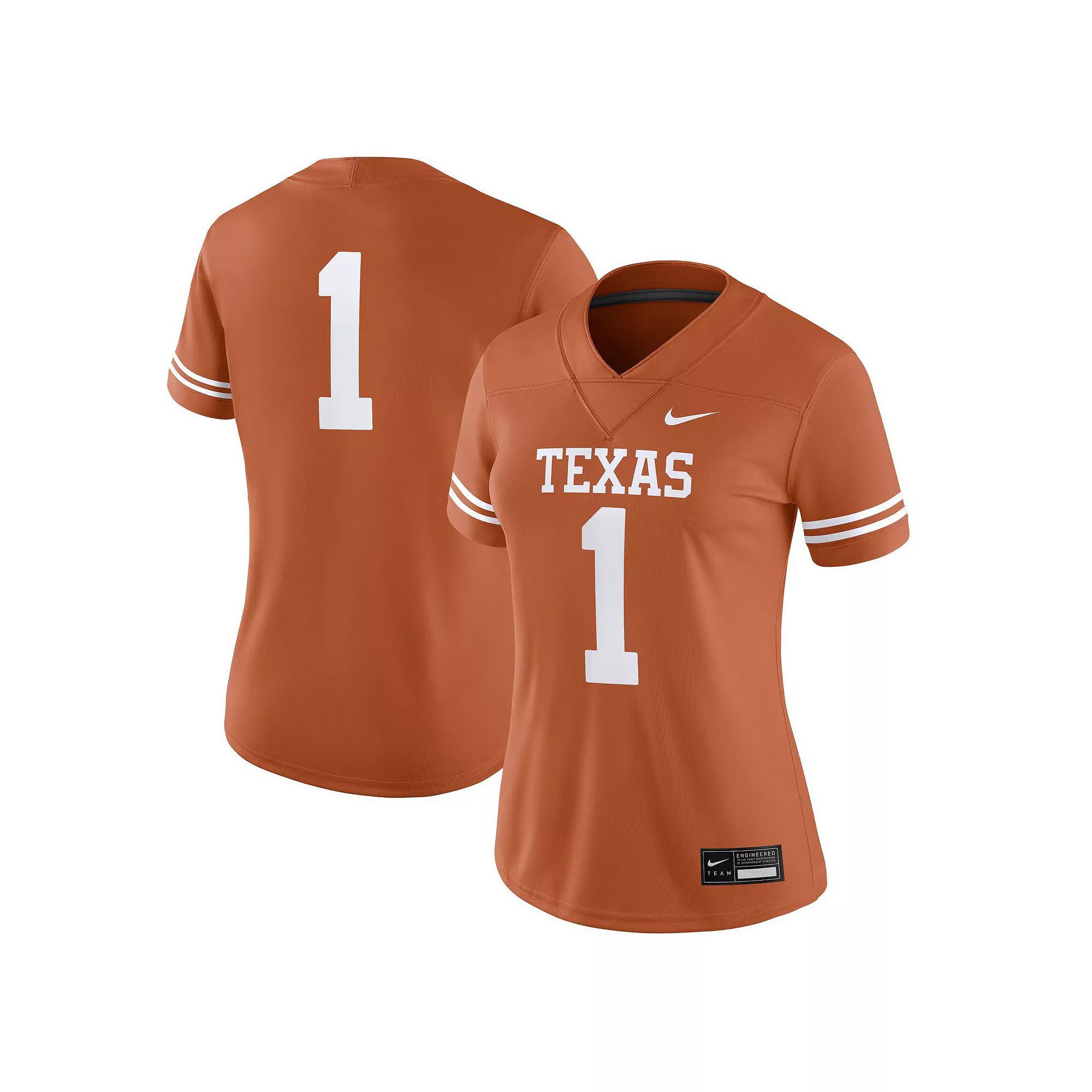 Women's Nike #1 Texas Orange Texas Longhorns Game Jersey, Size: 2XL, Team Product Image