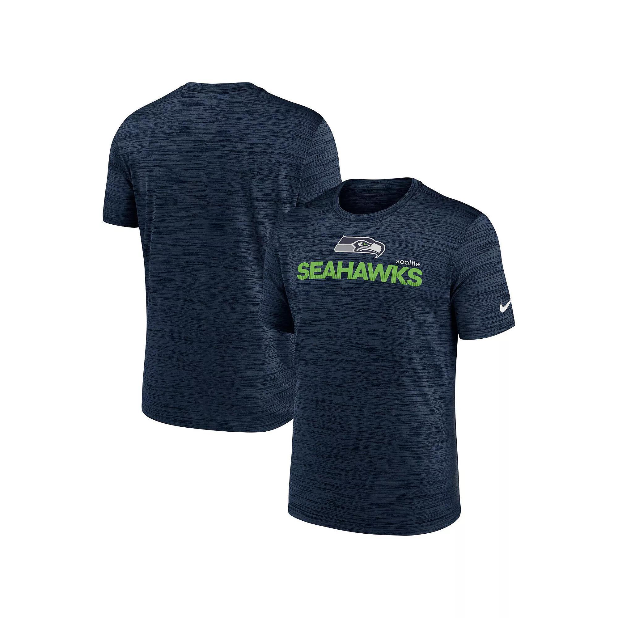 Men's Nike College Navy Seattle Seahawks Blitz Velocity Modern Performance T-Shirt, Size: Medium, Team Product Image