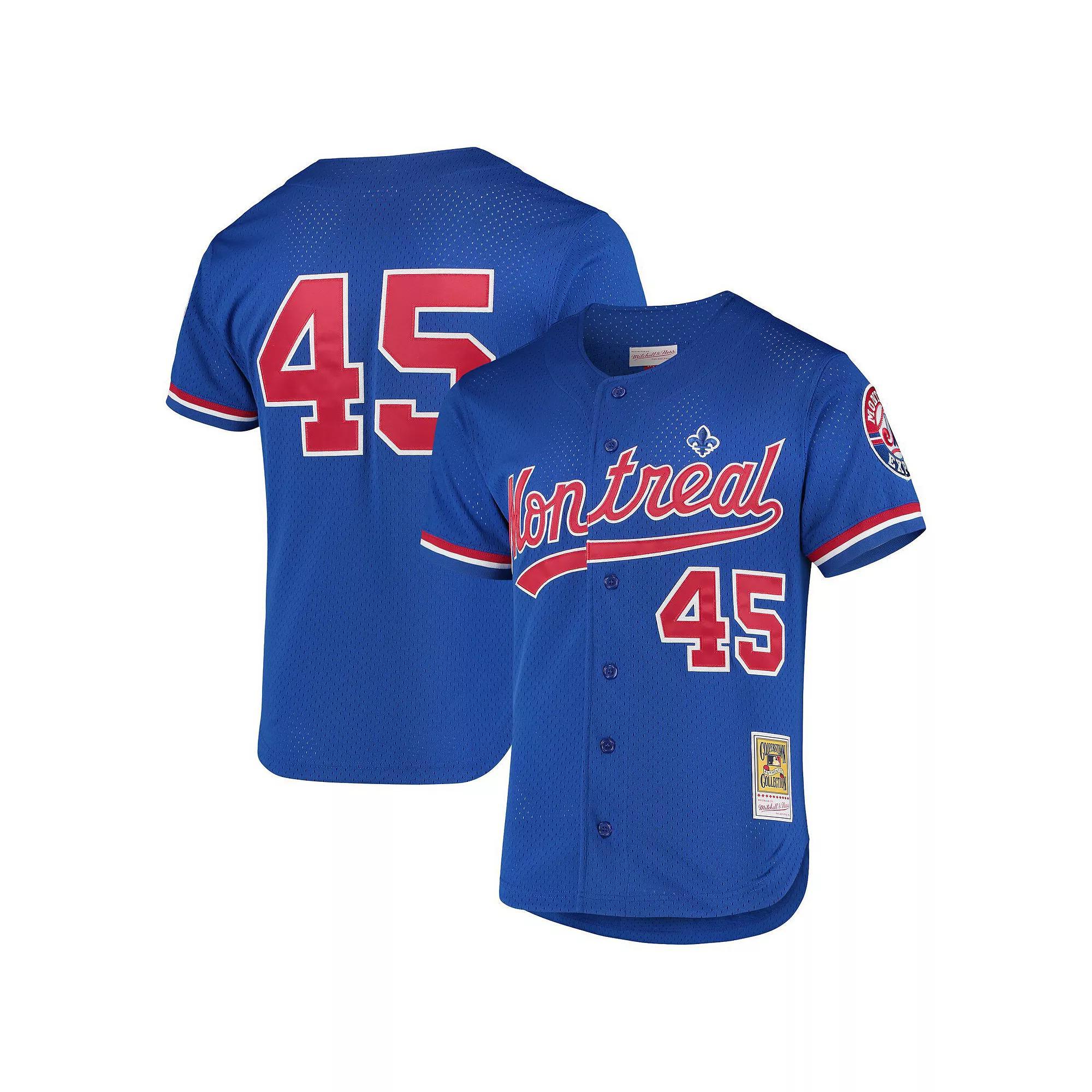 Men's Mitchell & Ness Pedro Martinez Blue Montreal Expos Cooperstown Collection Mesh Batting Practice Button-Up Jersey, Size: Small, Mlb Blue Product Image