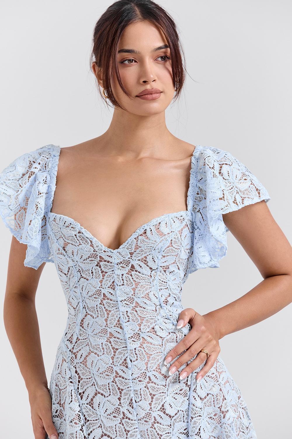 Austen Bluebell Floral Lace Midi Dress Product Image