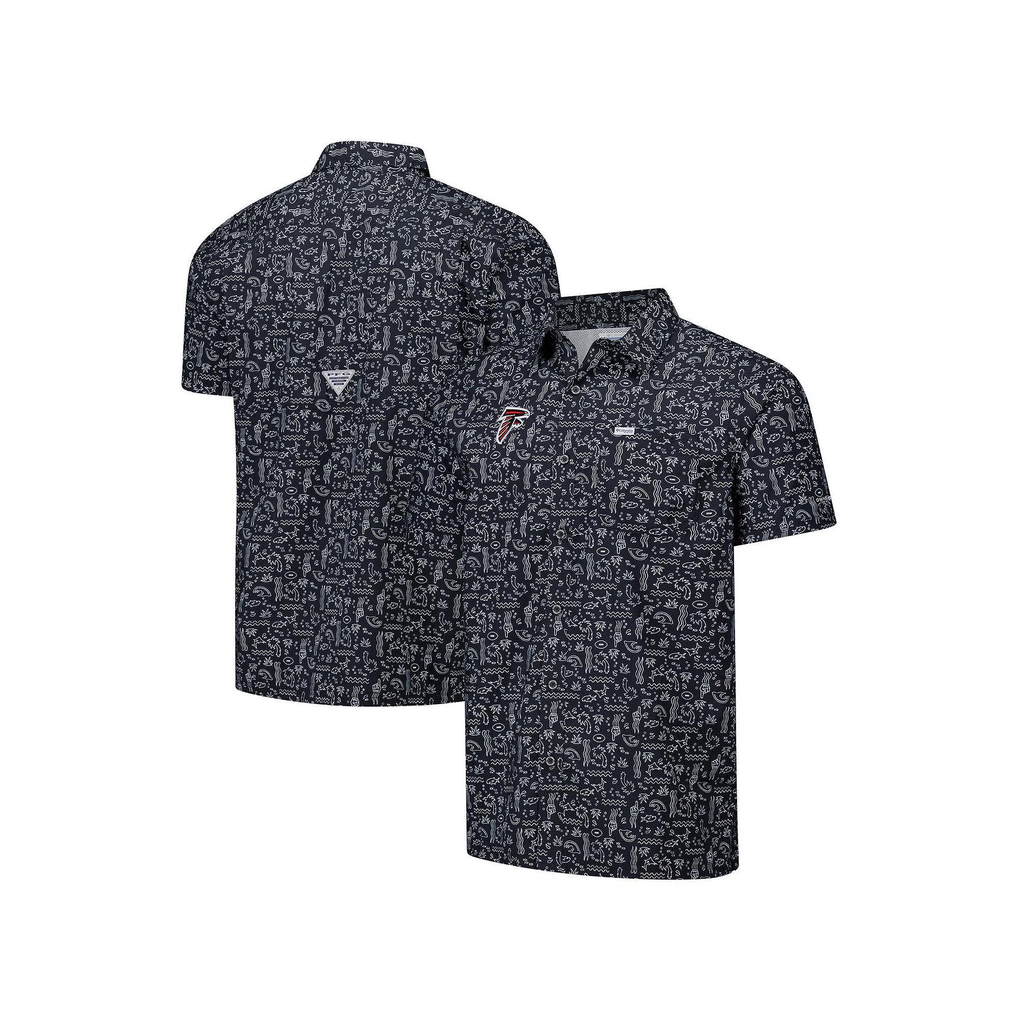 Men's Columbia PFG Black Atlanta Falcons Super Slack Tide Omni-Wick Button-Up Shirt, Size: Medium Product Image