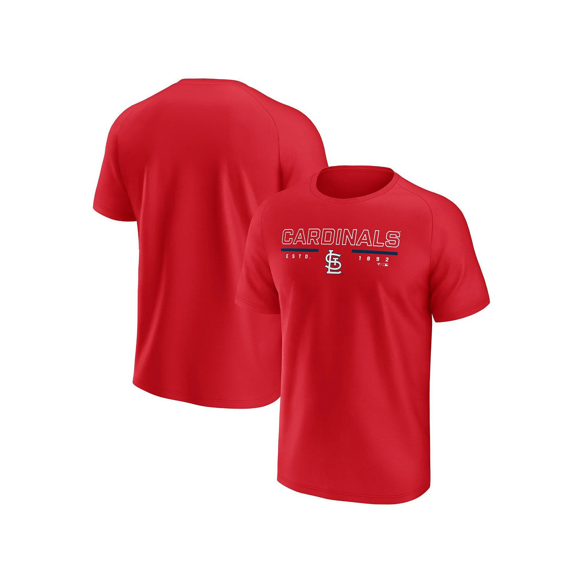 Men's Fanatics  Red St. Louis Cardinals Raglan T-Shirt, Size: XL Product Image