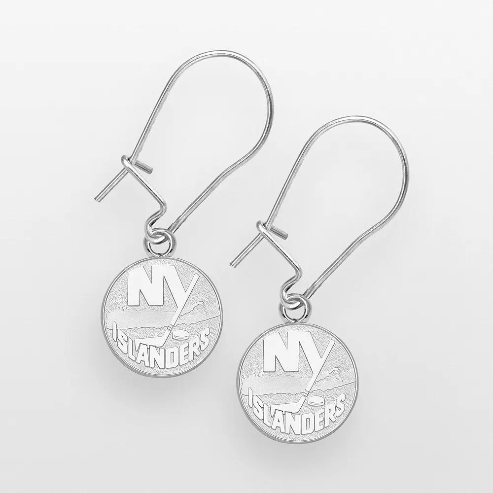 LogoArt New York Islanders Sterling Silver Logo Drop Earrings, Women's Product Image