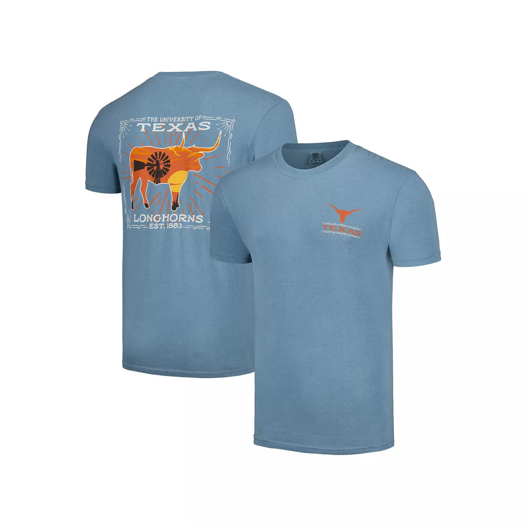 Men's Light Blue Texas Longhorns State Scenery Comfort Colors T-Shirt, Size: Small Product Image