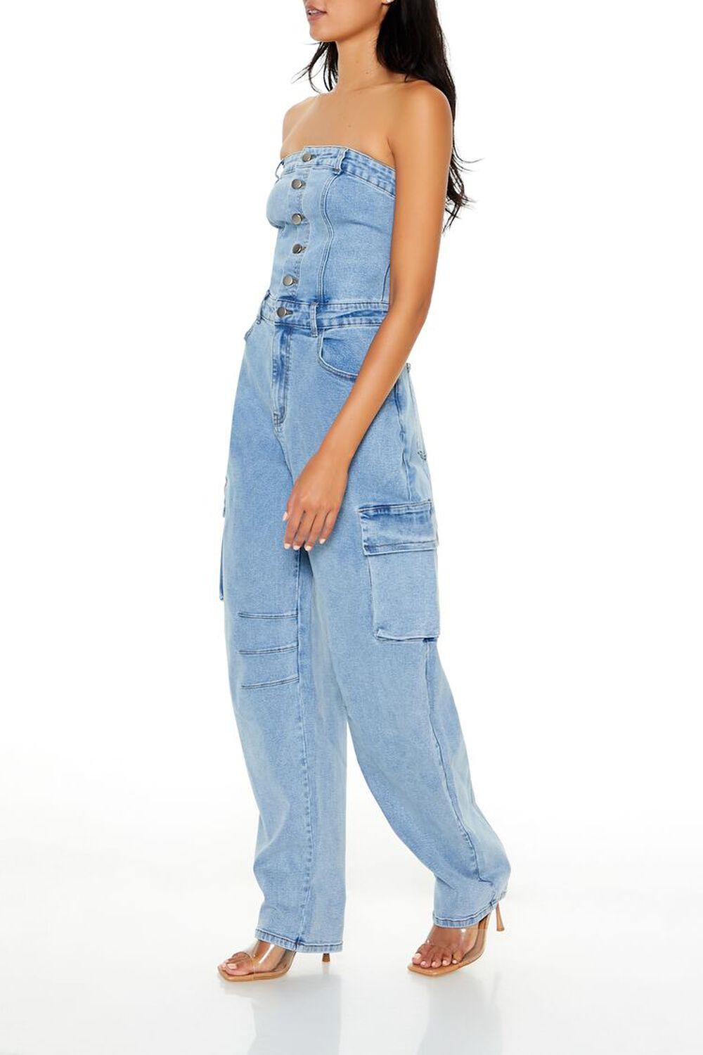 Strapless Denim Cargo Jumpsuit | Forever 21 Product Image