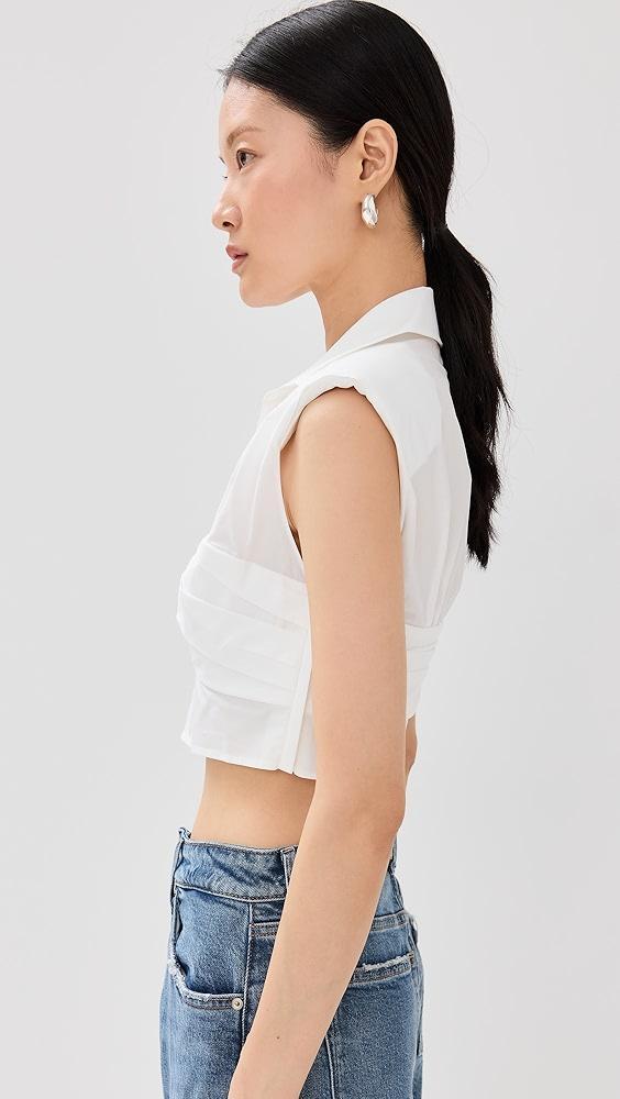 SIMKHAI Emie Cropped Box Sleeve Top | Shopbop Product Image