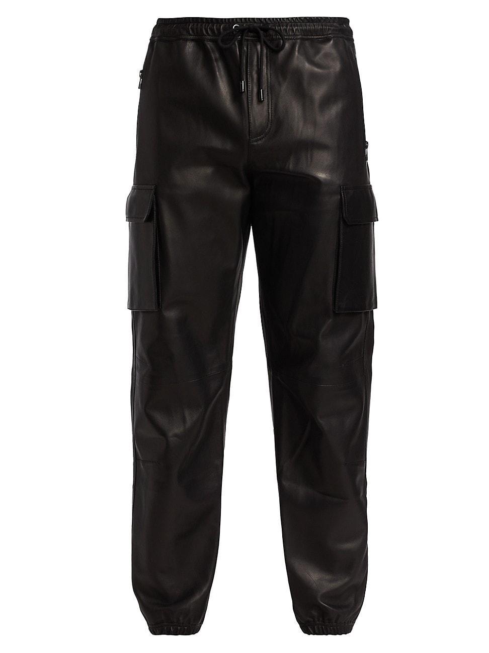Mens Leather Cargo Pants Product Image