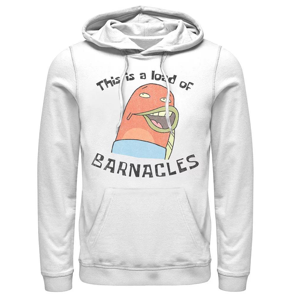 Men's SpongeBob This Is A Load Of Barnacles Quote Hoodie, Size: Large, White Product Image