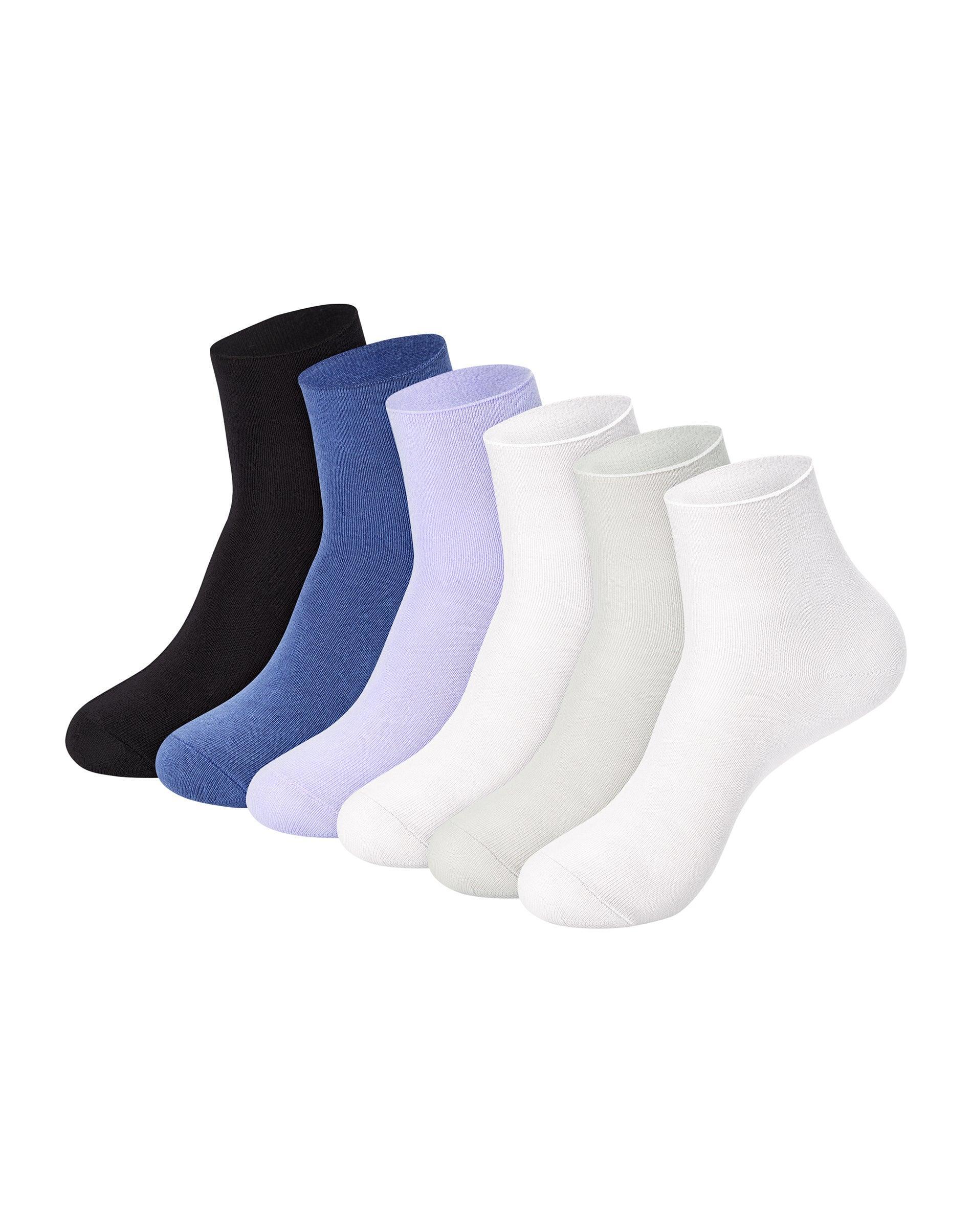 Hanes Originals Womens SuperSoft Ankle Socks, 6-Pairs Navy Rolltop 5-9 Product Image
