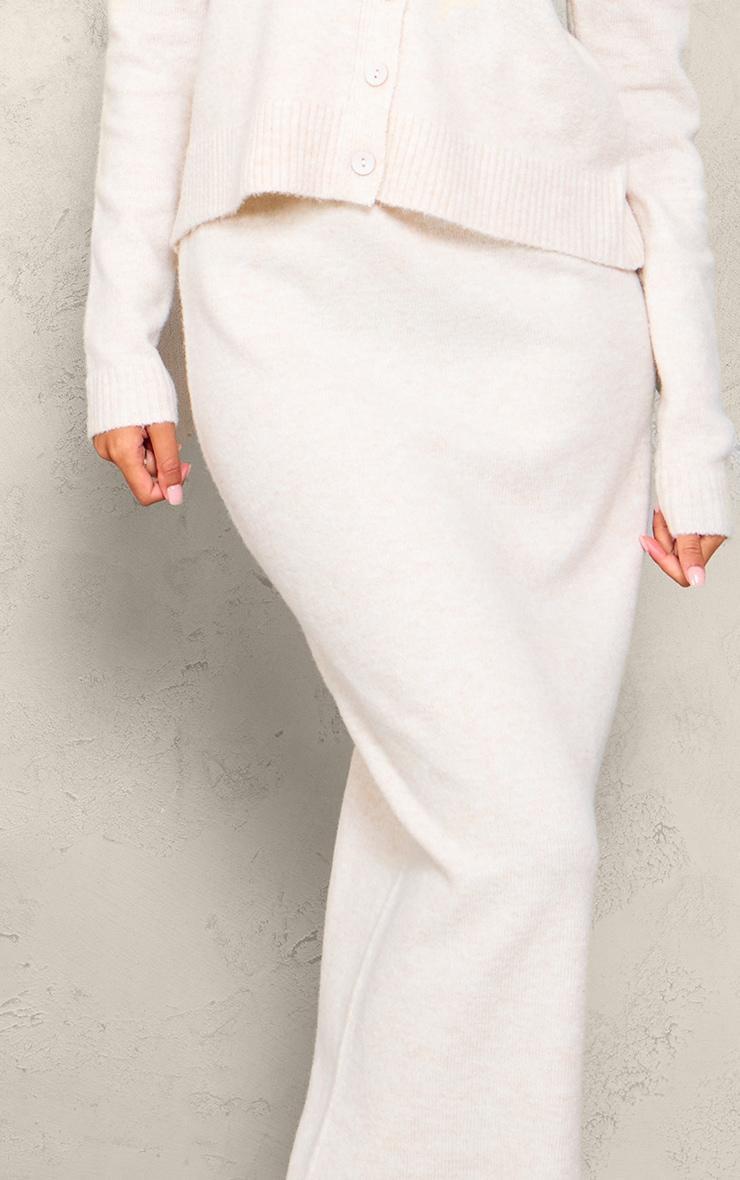 Tall Oatmeal Melange Soft Knit Maxi Skirt Product Image