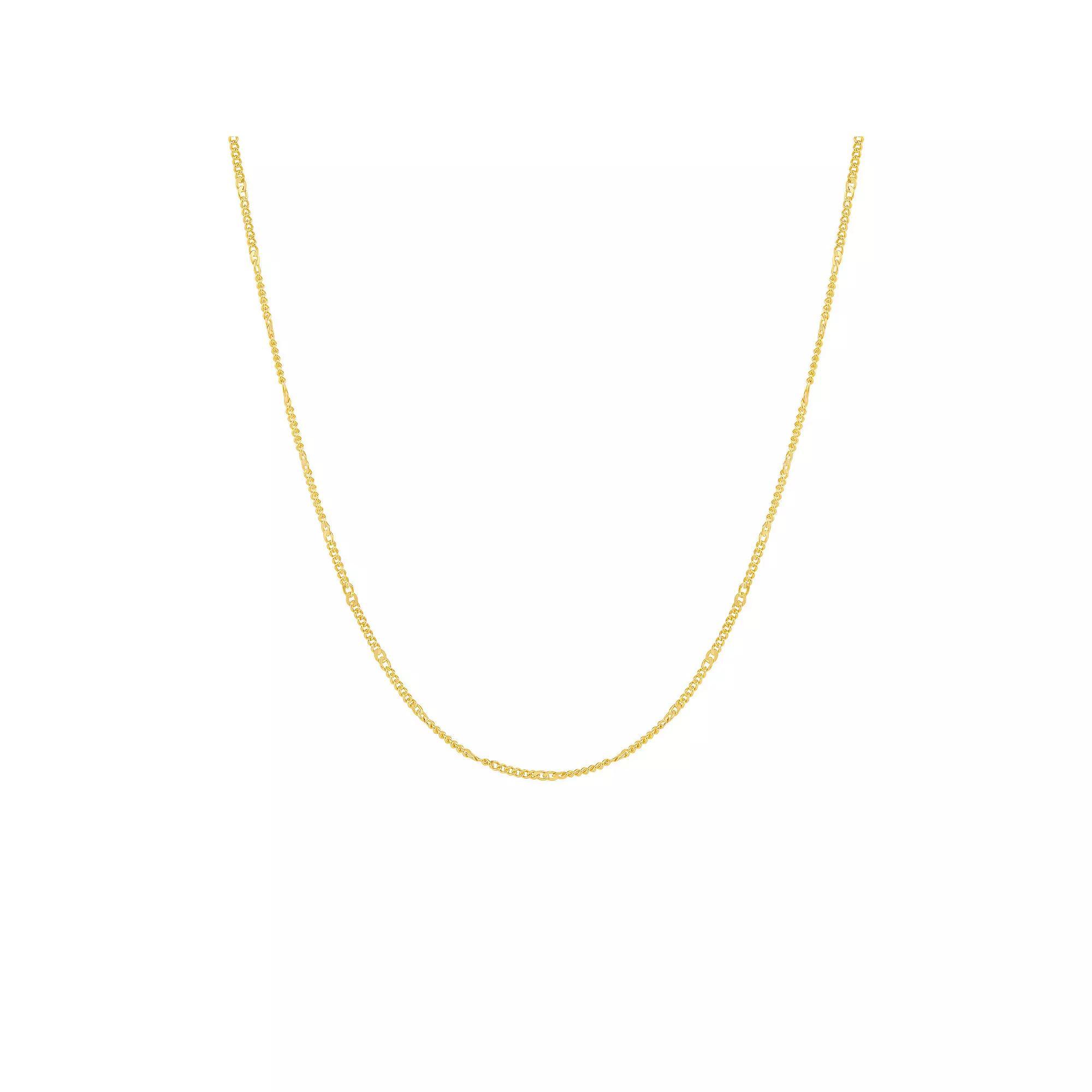 PRIMROSE 18k Gold Over Silver Diamond Cut Curb Chain Necklace, Women's, Size: 18", Yellow Gold Tone Product Image