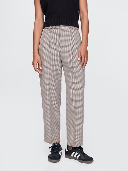 365 High Rise Brushed Twill Pleated Taper Trousers Product Image